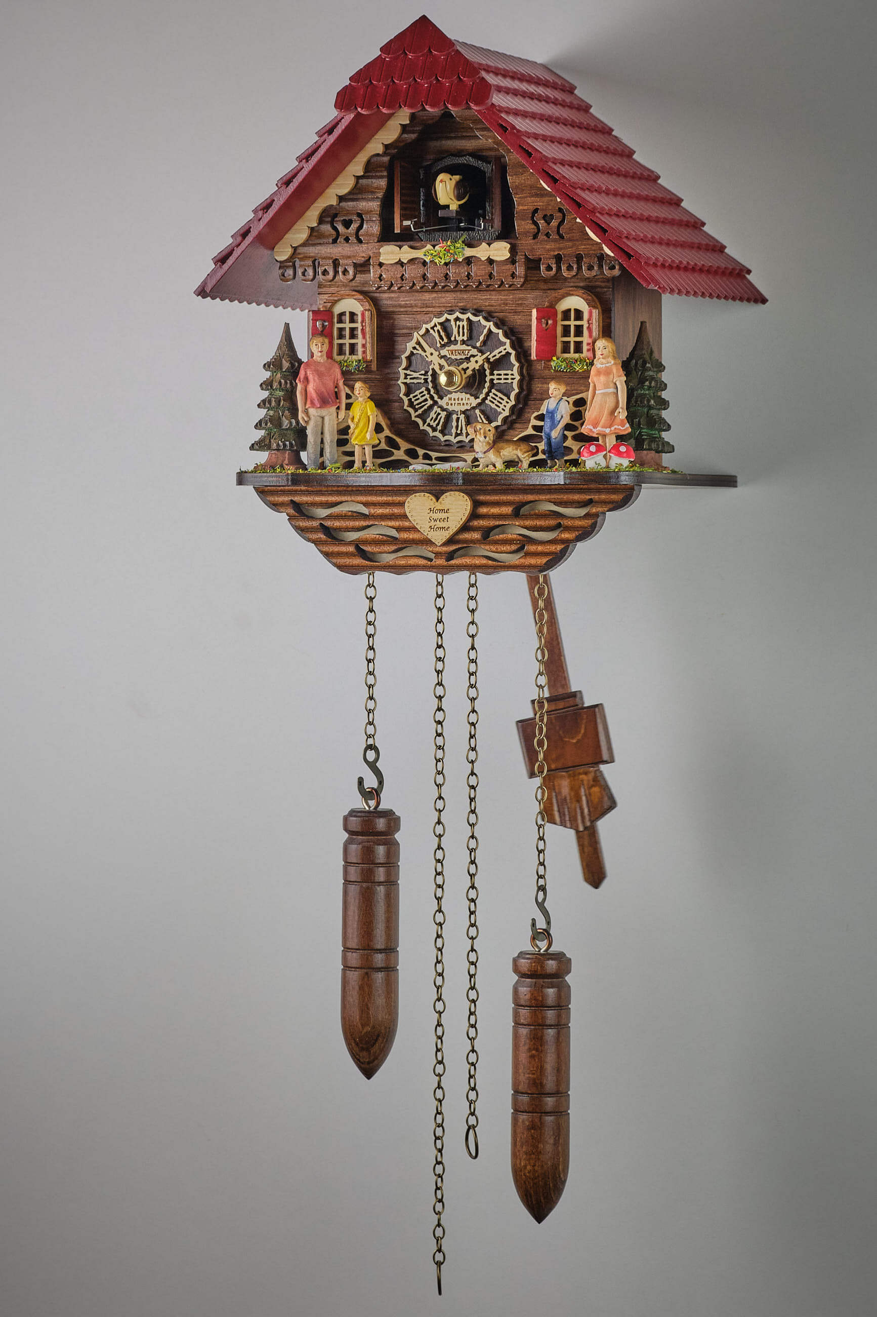 Trenkle -Kuckucksuhr Quarzlaufwerk MusikHaus Familie 24cm- 4312 QM HZZG