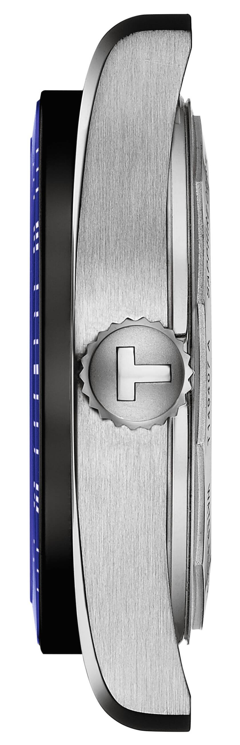 TISSOT -PR516 Powermatic 80 Herrenuhr Blau Silber Automatik Saphirglas 38mm- T149.407.16.041.00