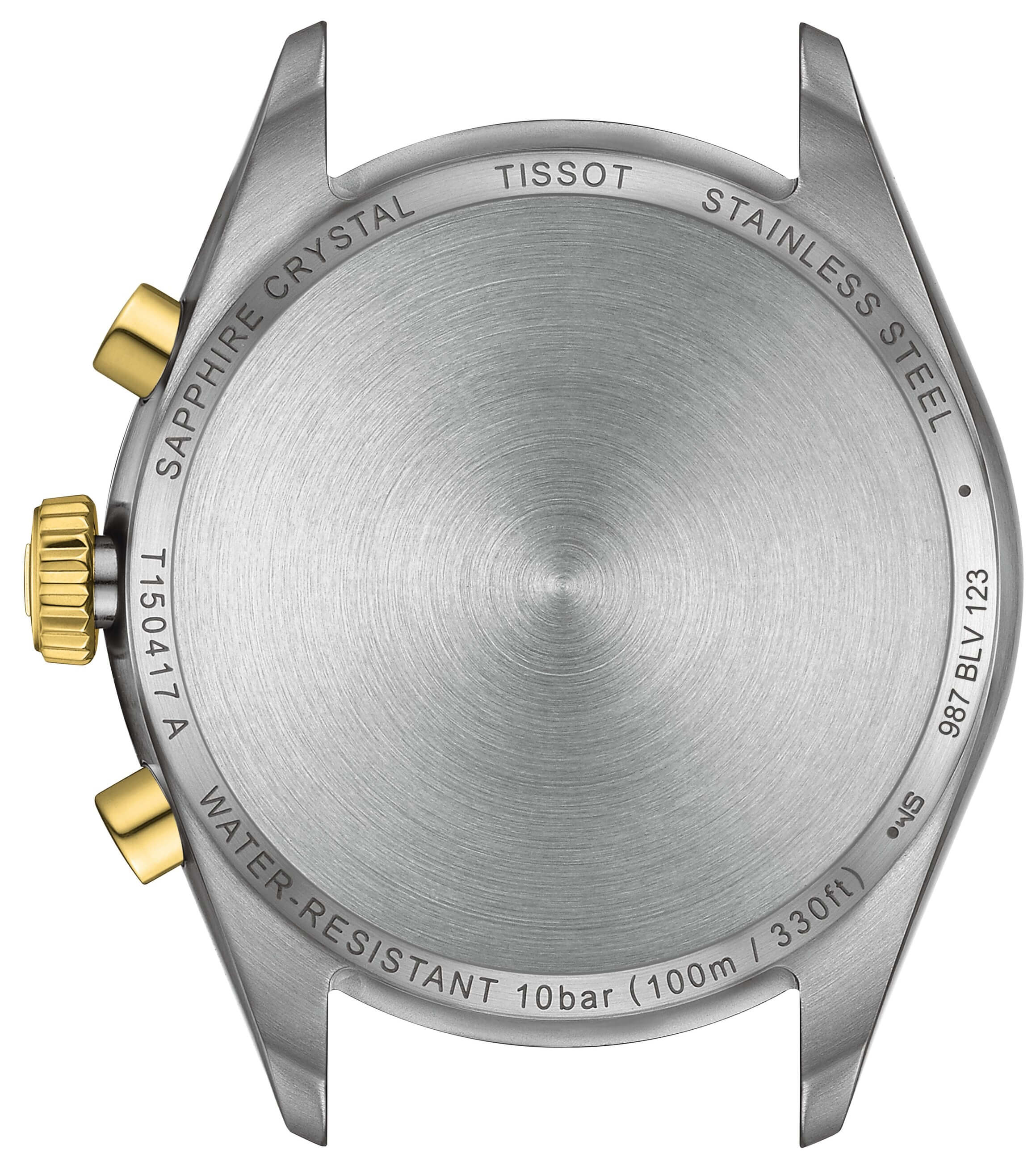 TISSOT -PR 100 Chronograph Herrenuhr Silber Gold Quarz Saphirglas 40mm- T150.417.22.031.00
