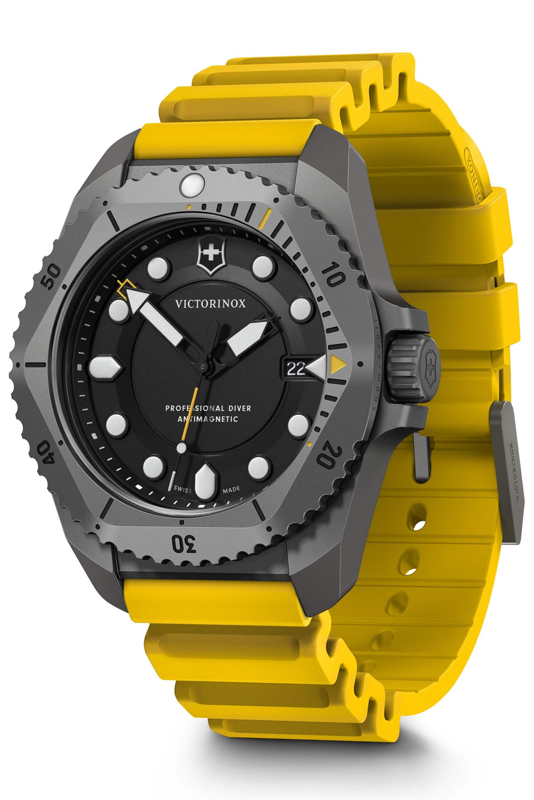 Victorinox -Dive Pro men's watch yellow grey quartz sapphire crystal 43mm- 241992