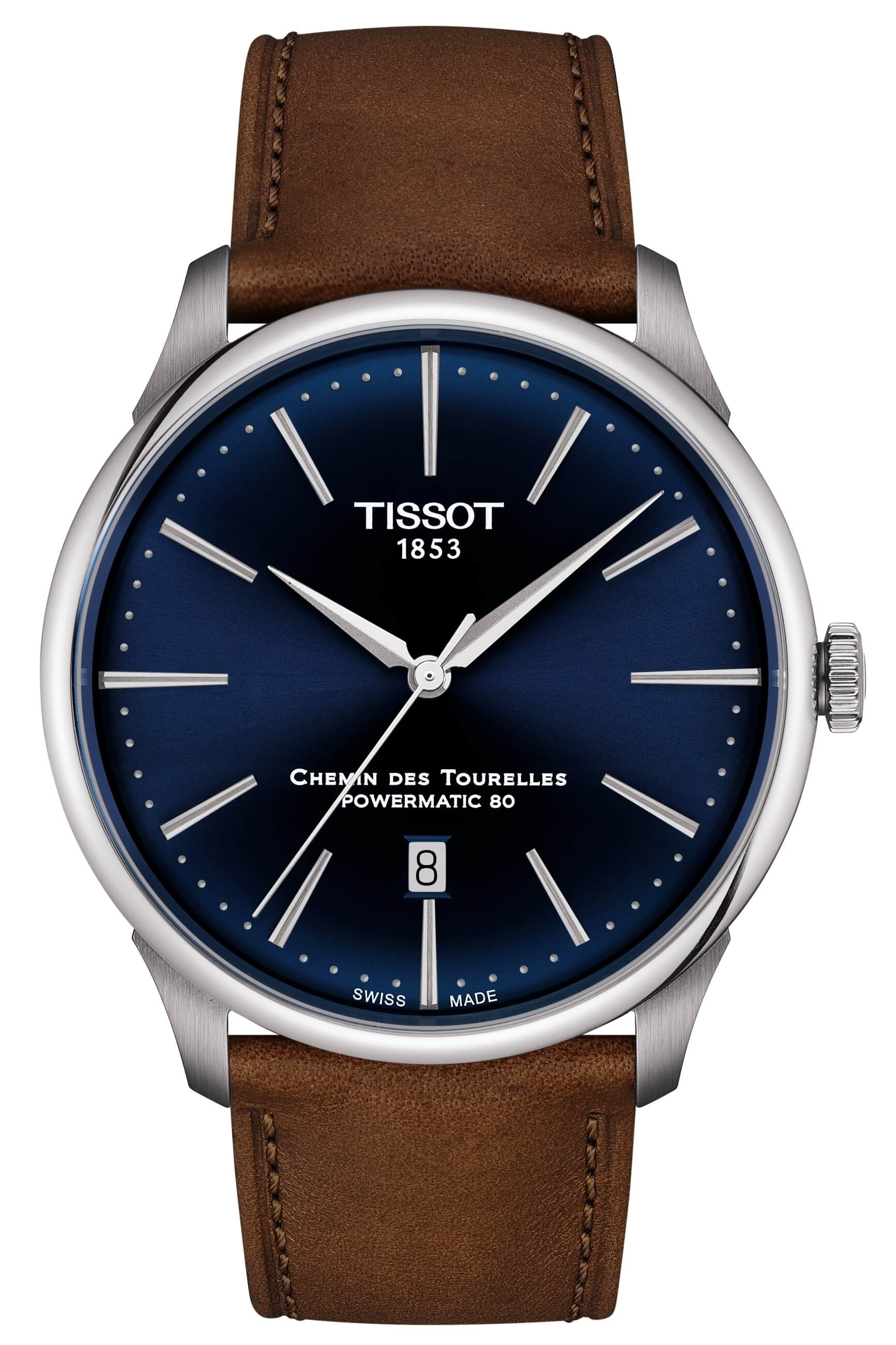 TISSOT -Chemin des Tourelles Powermatic 80 Men's Watch Brown Automatic Sapphire Crystal 42mm- T139.407.16.041.00