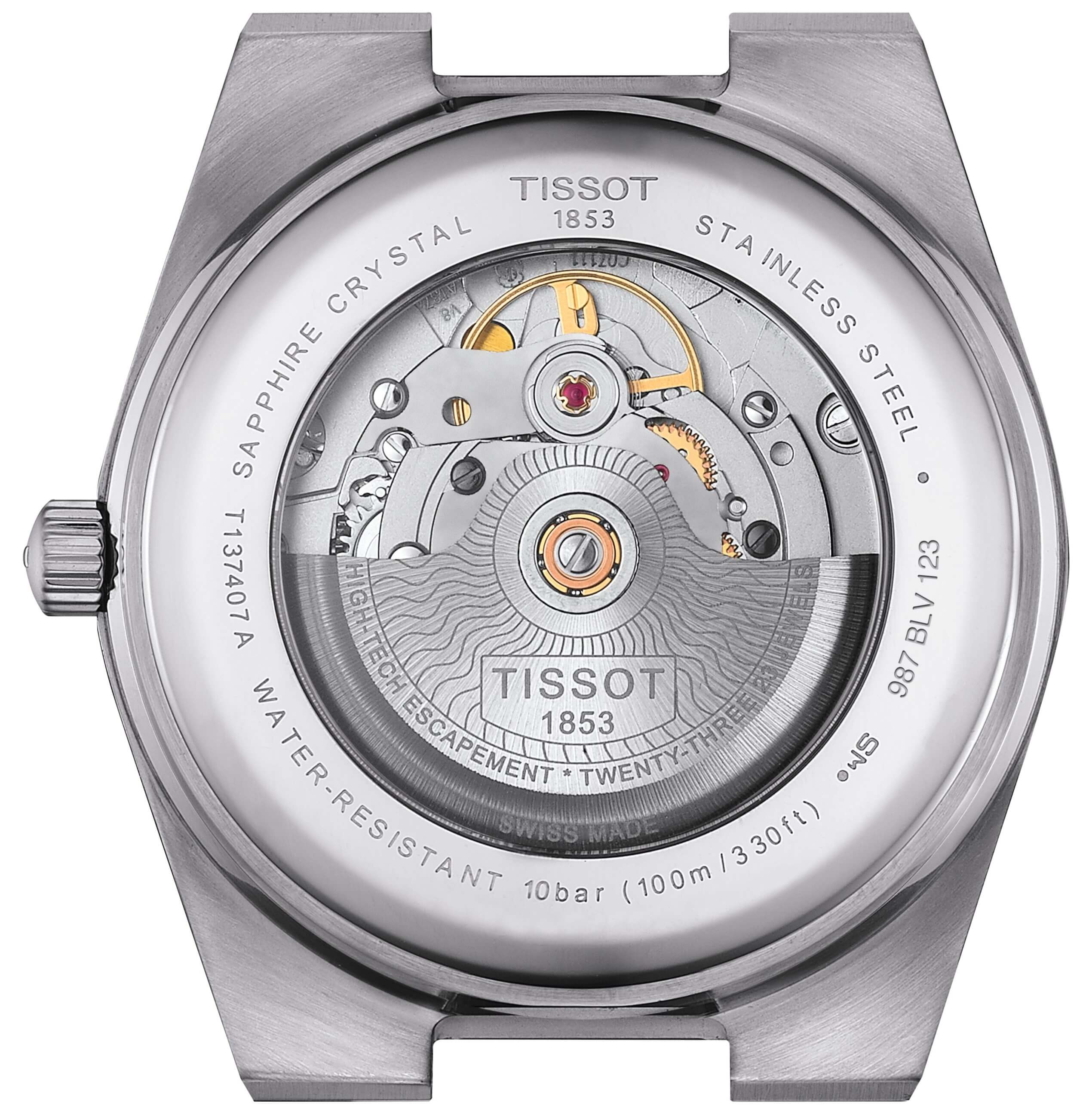 TISSOT -PRX Powermatic 80 Gradient Herrenuhr Silber Blau Automatik Saphirglas 40mm- T137.407.11.351.01