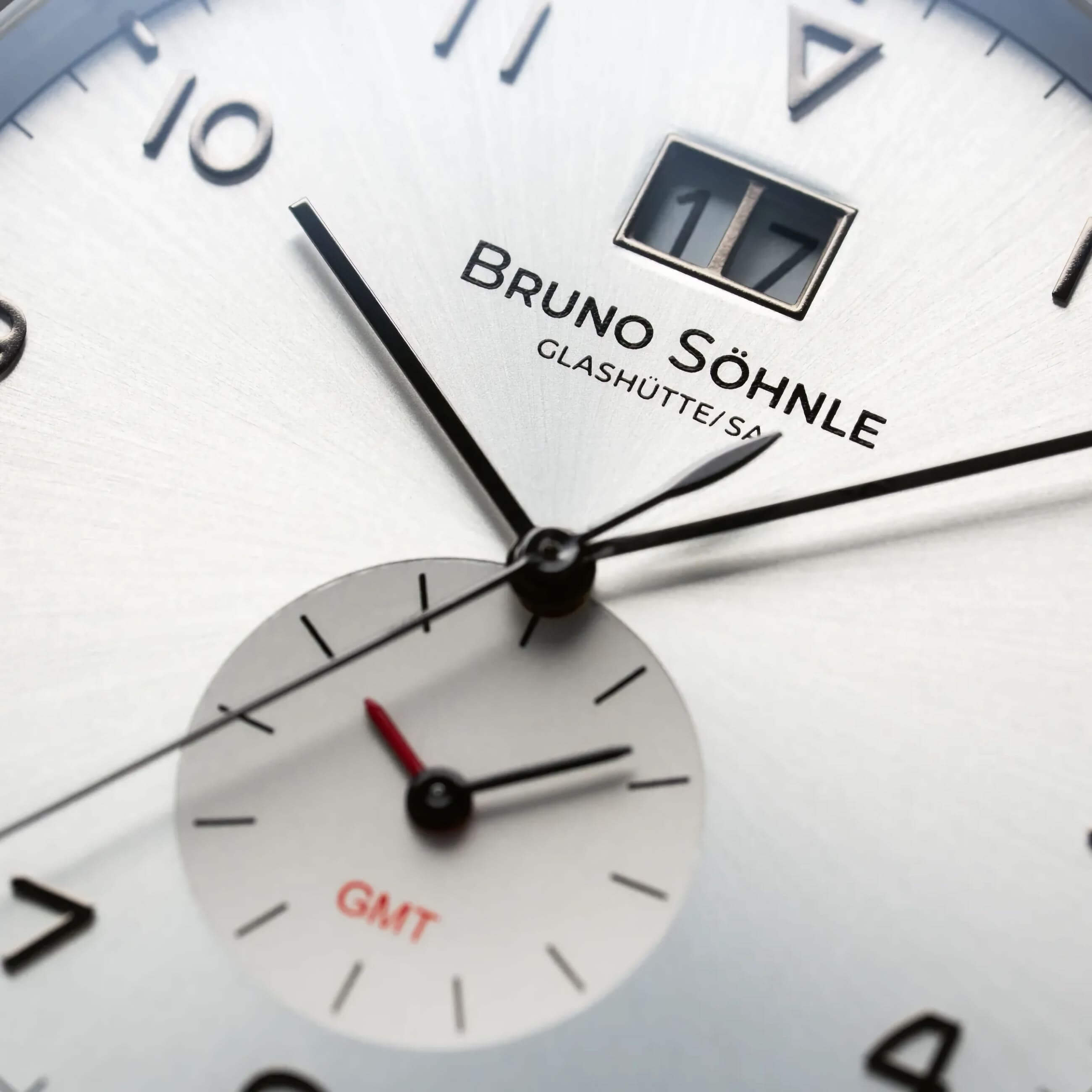 Bruno Söhnle -Brunello GMT Herrenuhr Braun Silber Datum Saphirglas Quarz 41mm- 17-13239-221
