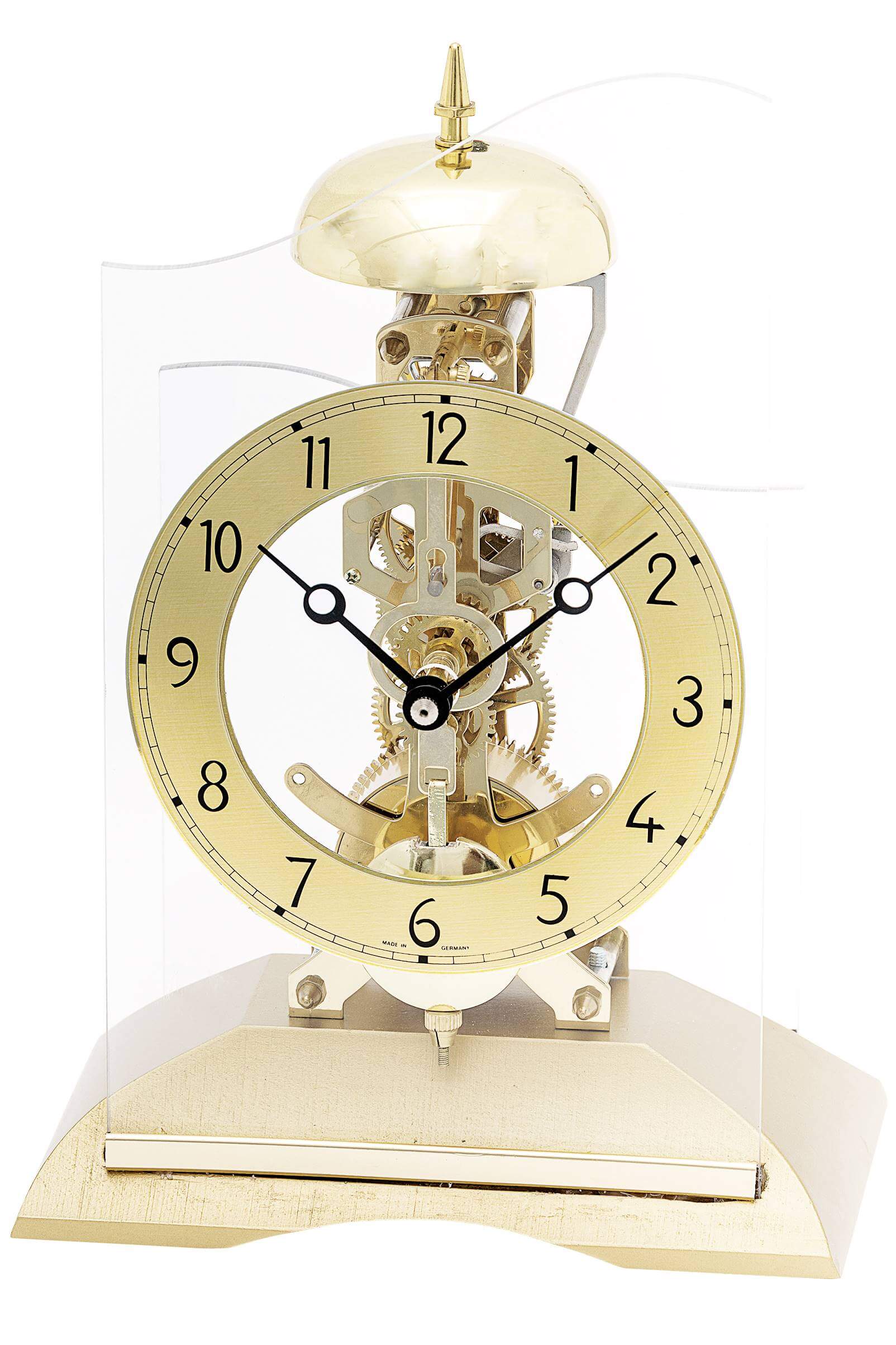 AMS -Table clock brass skeleton movement mechanical 25cm- 1187