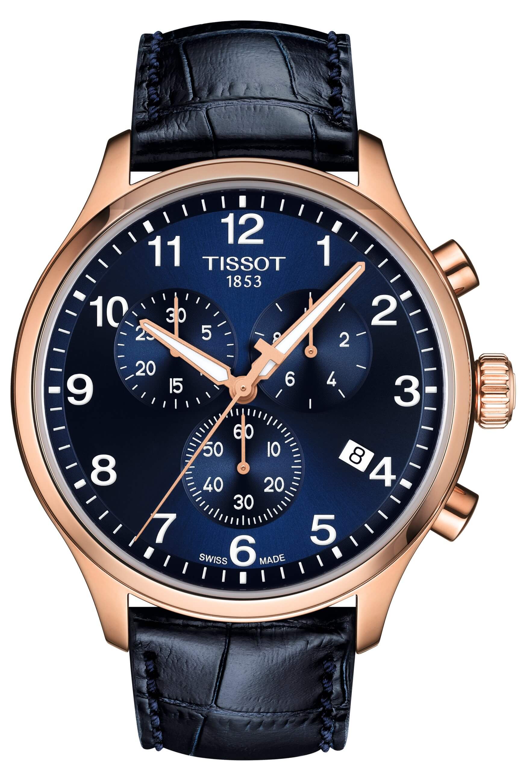 TISSOT -Chrono XL Classic men's watch blue rose gold quartz sapphire crystal 45mm- T116.617.36.042.00