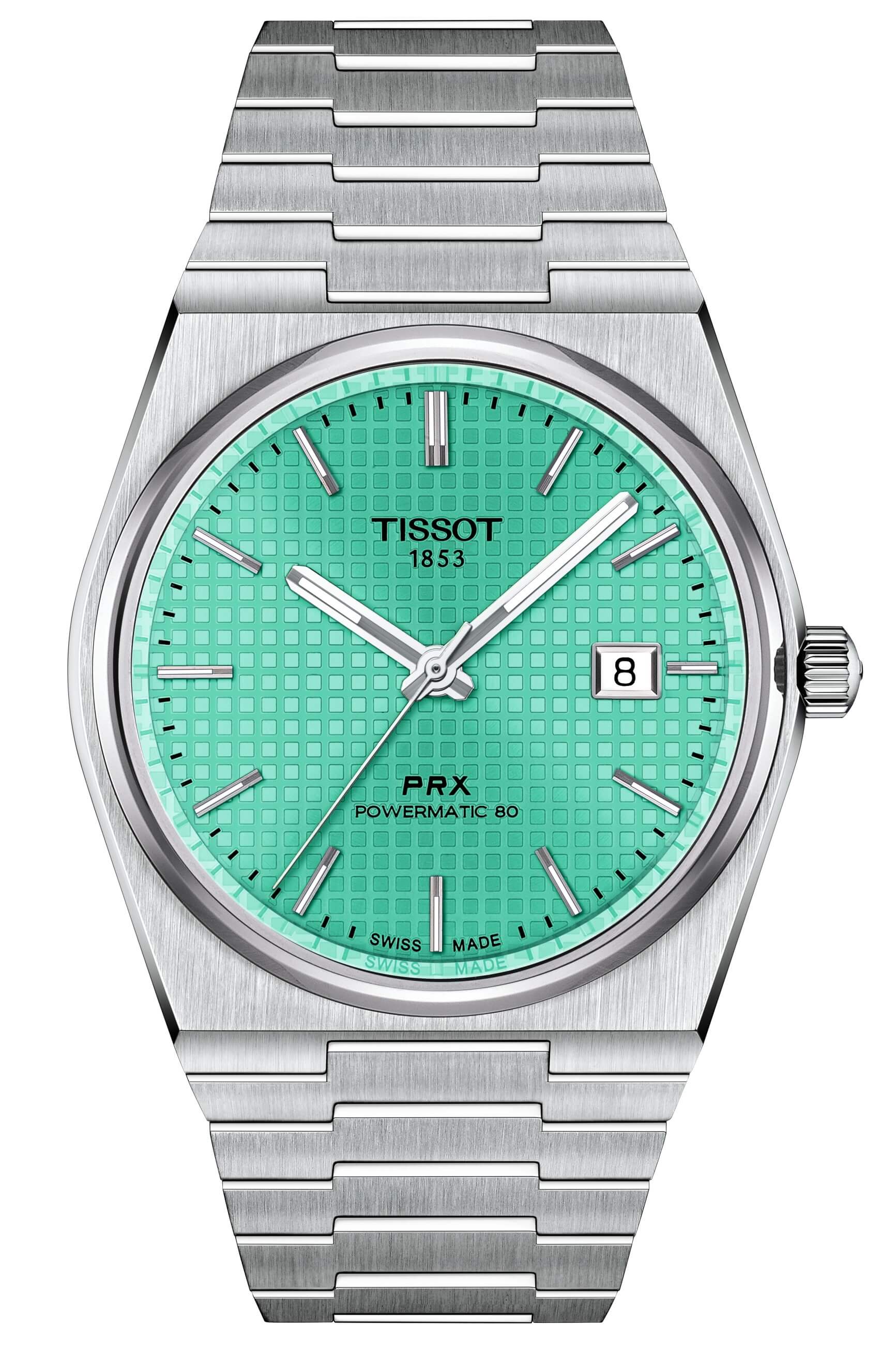 TISSOT -PRX Powermatic 80 men's watch silver light green automatic sapphire crystal 40mm- T137.407.11.091.01