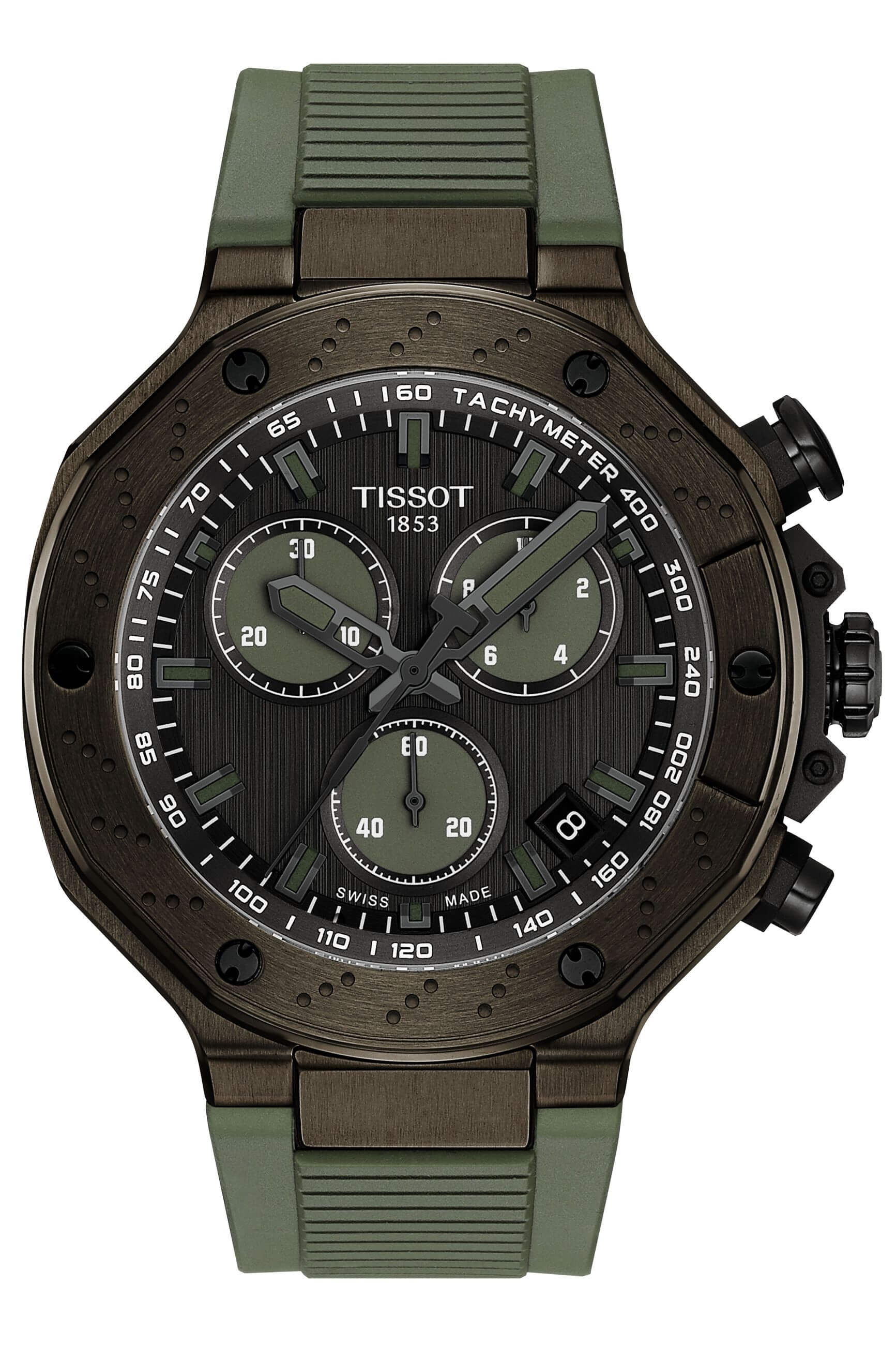 TISSOT -T-Race Chronograph Men's Watch Green Quartz Sapphire Crystal 45mm- T141.417.37.061.02
