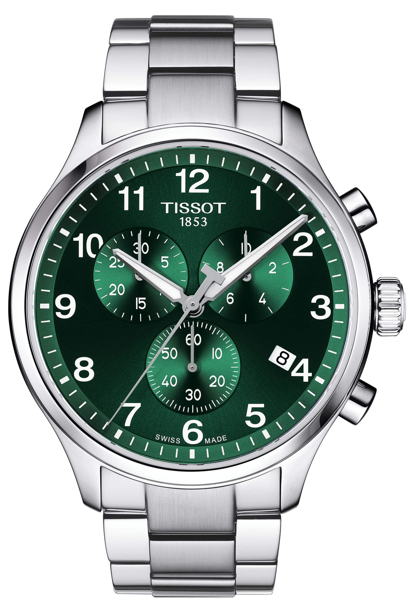 TISSOT -Chrono XL Classic Men's Watch Silver Green Quartz Sapphire Crystal 45mm- T116.617.11.092.00
