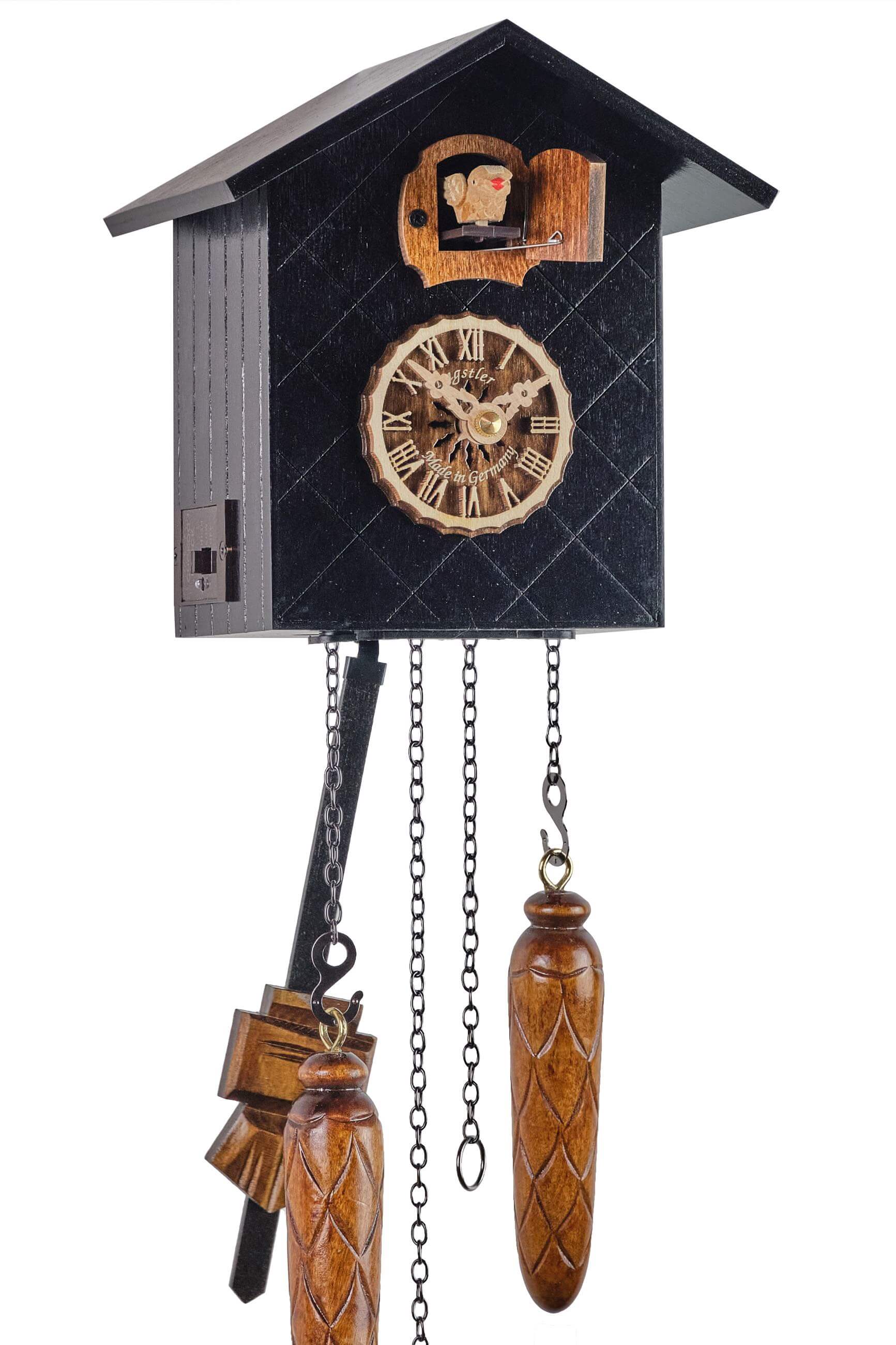 Engstler -Cuckoo clock black quartz movement 16cm- 502/13 Q HZE HG