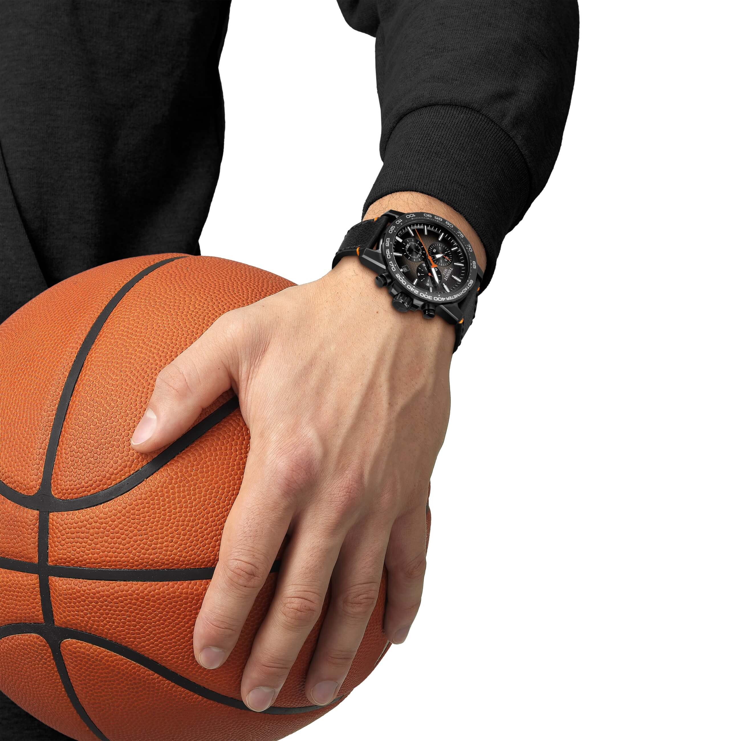 TISSOT -Supersport Chrono Basketball Edition Herrenuhr Schwarz Quarz Saphirglas 46mm- T125.617.36.081.00