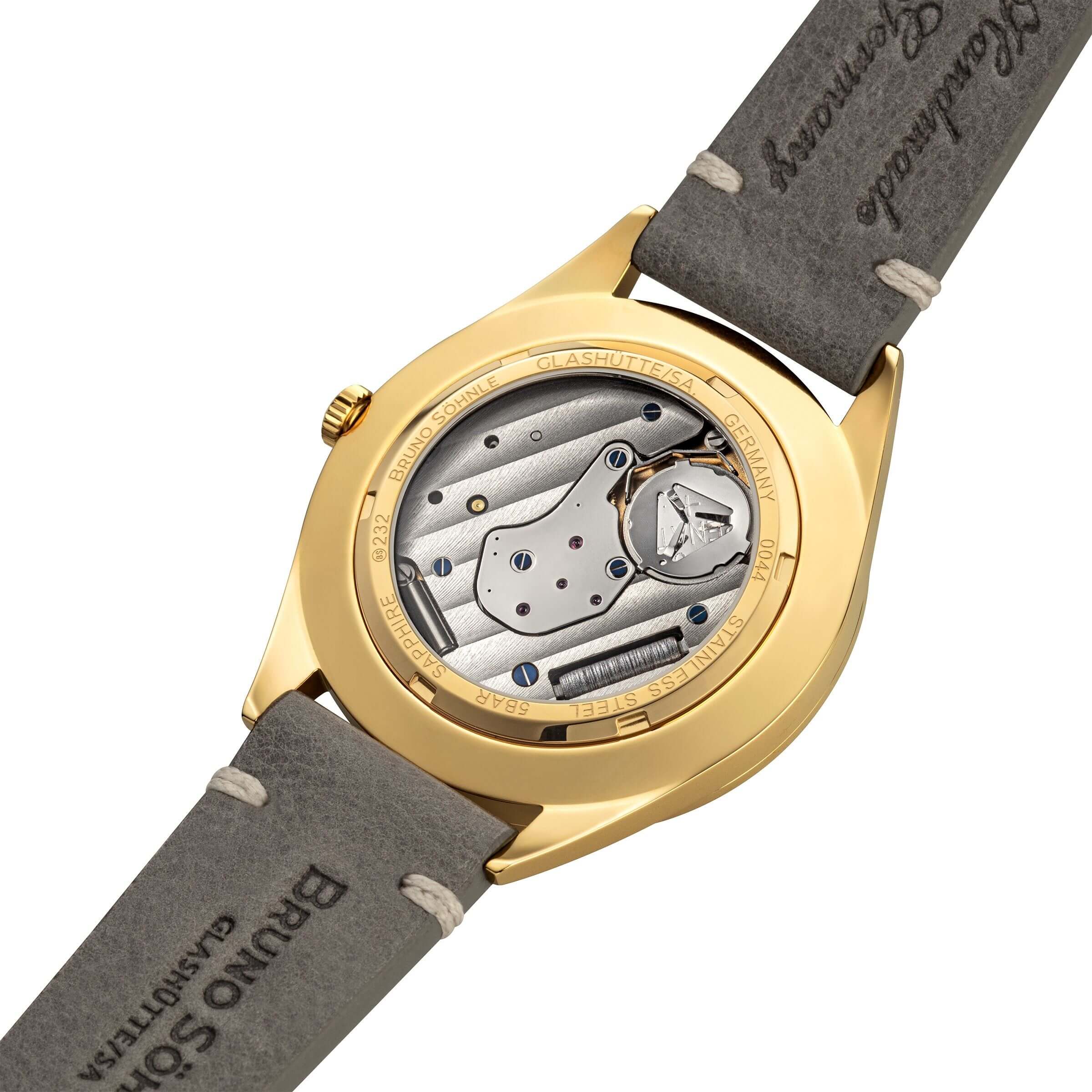 Bruno Söhnle -Merano Herrenuhr Grau Gold Quarz Saphirglas 40mm- 17-33232-241