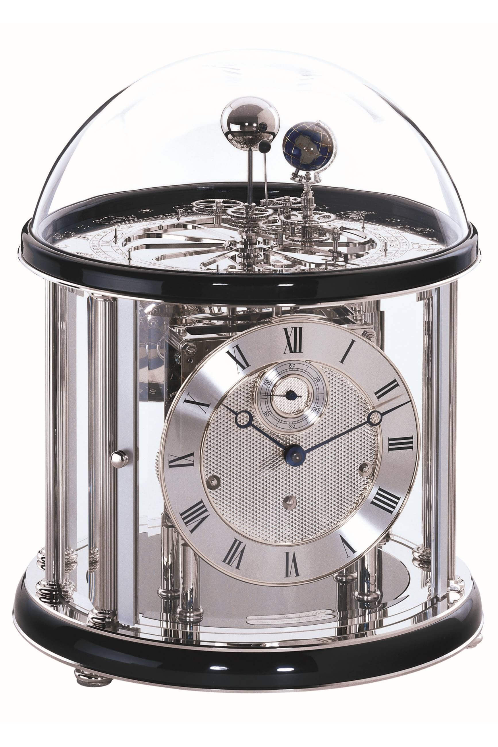 Hermle -Tellurium II Schwarz Chrom 8-Tage Laufwerk 35cm- 22823-740352