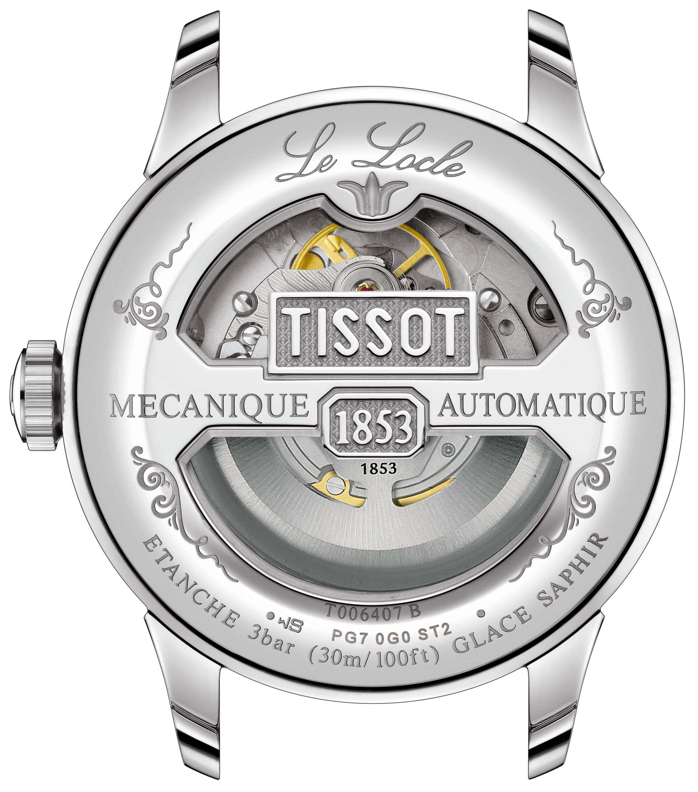 TISSOT -Le Locle Powermatic 80 Open Heart men's watch silver automatic 39mm- T006.407.11.033.02