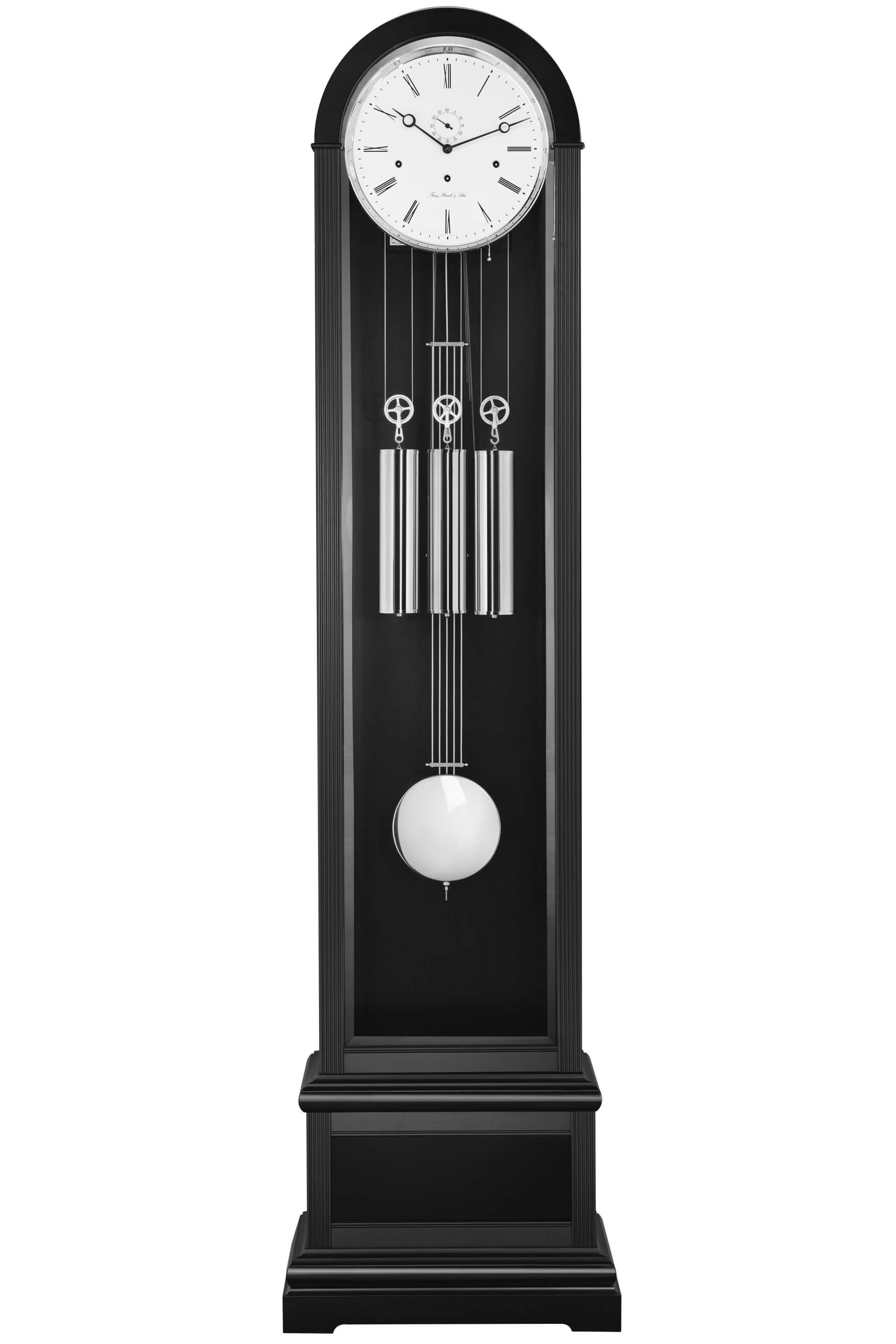 Hermle -Charlotte Grandfather Clock Black Chrome Mechanical 193cm- 01089-740461