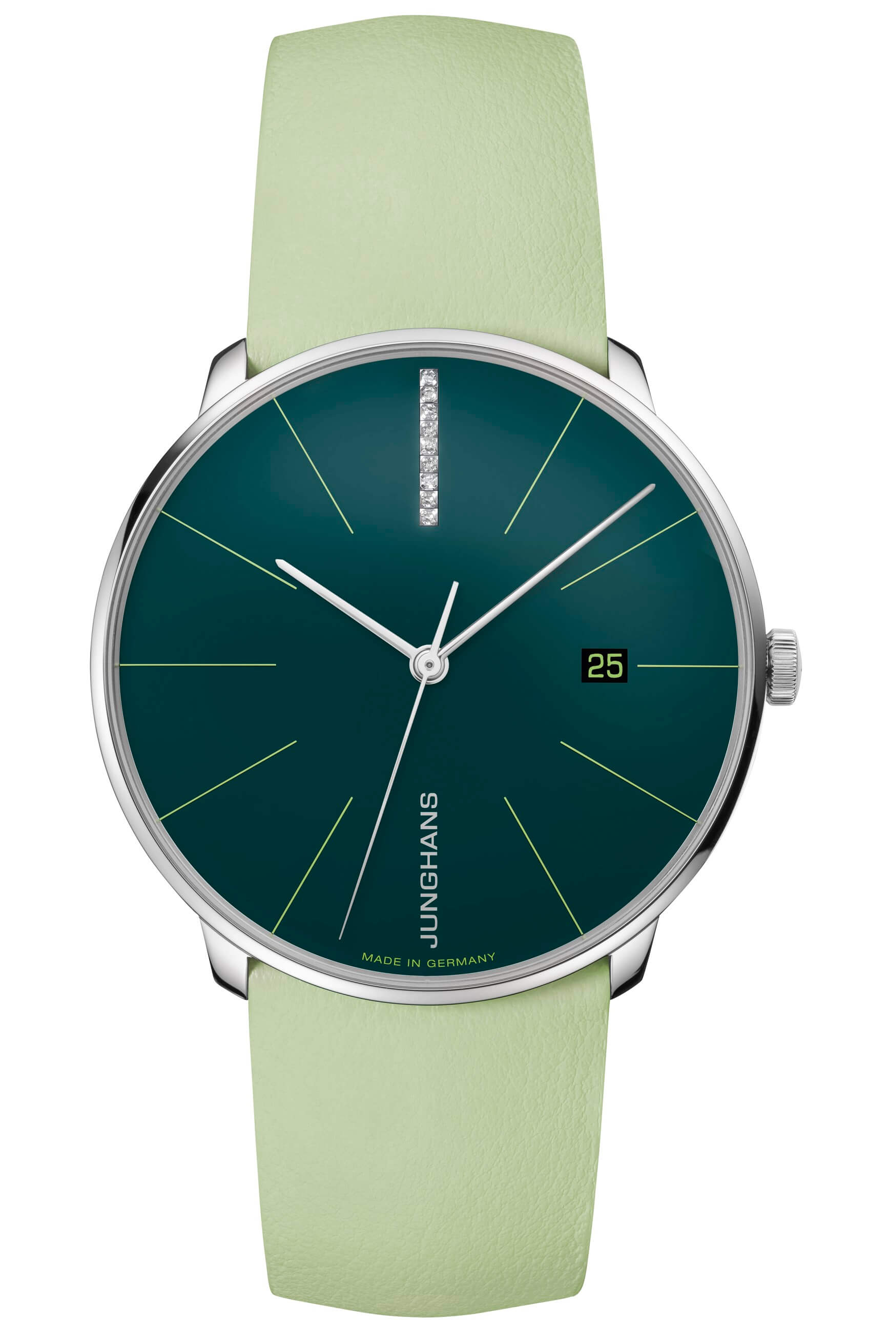 Junghans -Meister fein automatic ladies' watch green sapphire crystal 40mm- 027/4357.00