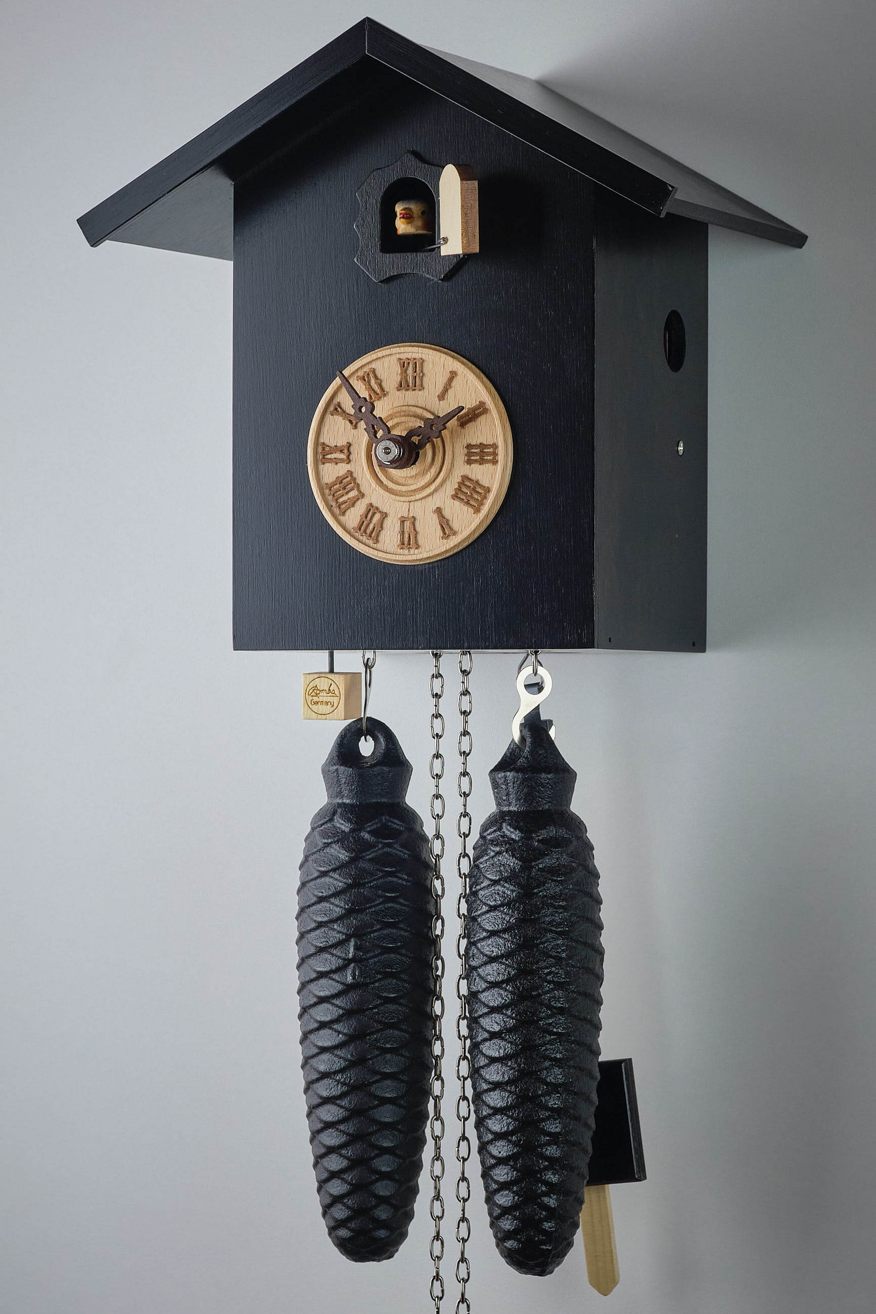 Romba -Cuckoo clock modern black 8-day movement 20cm- SK34-2