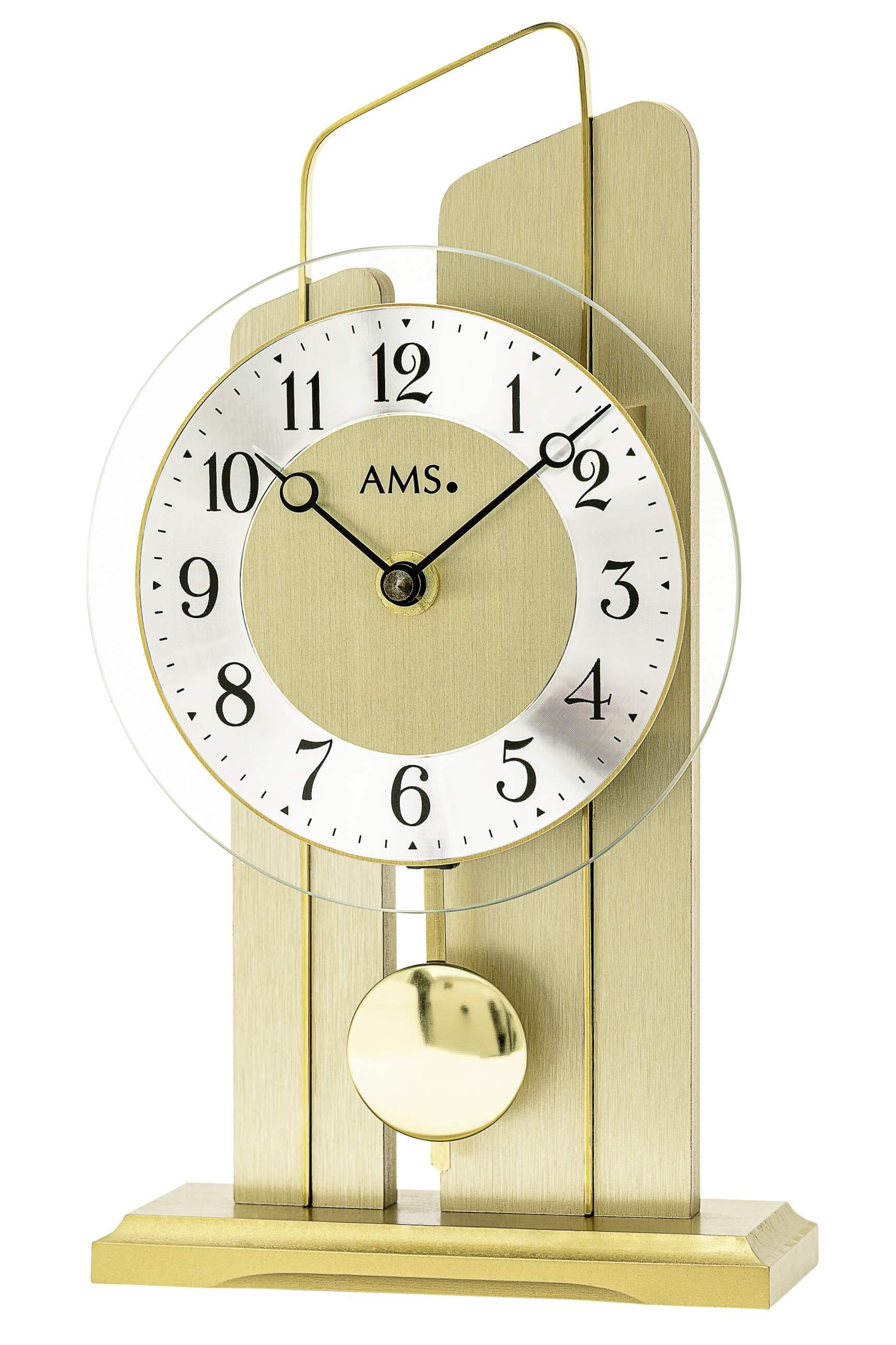 AMS -table clock brass quartz 25cm- 1259