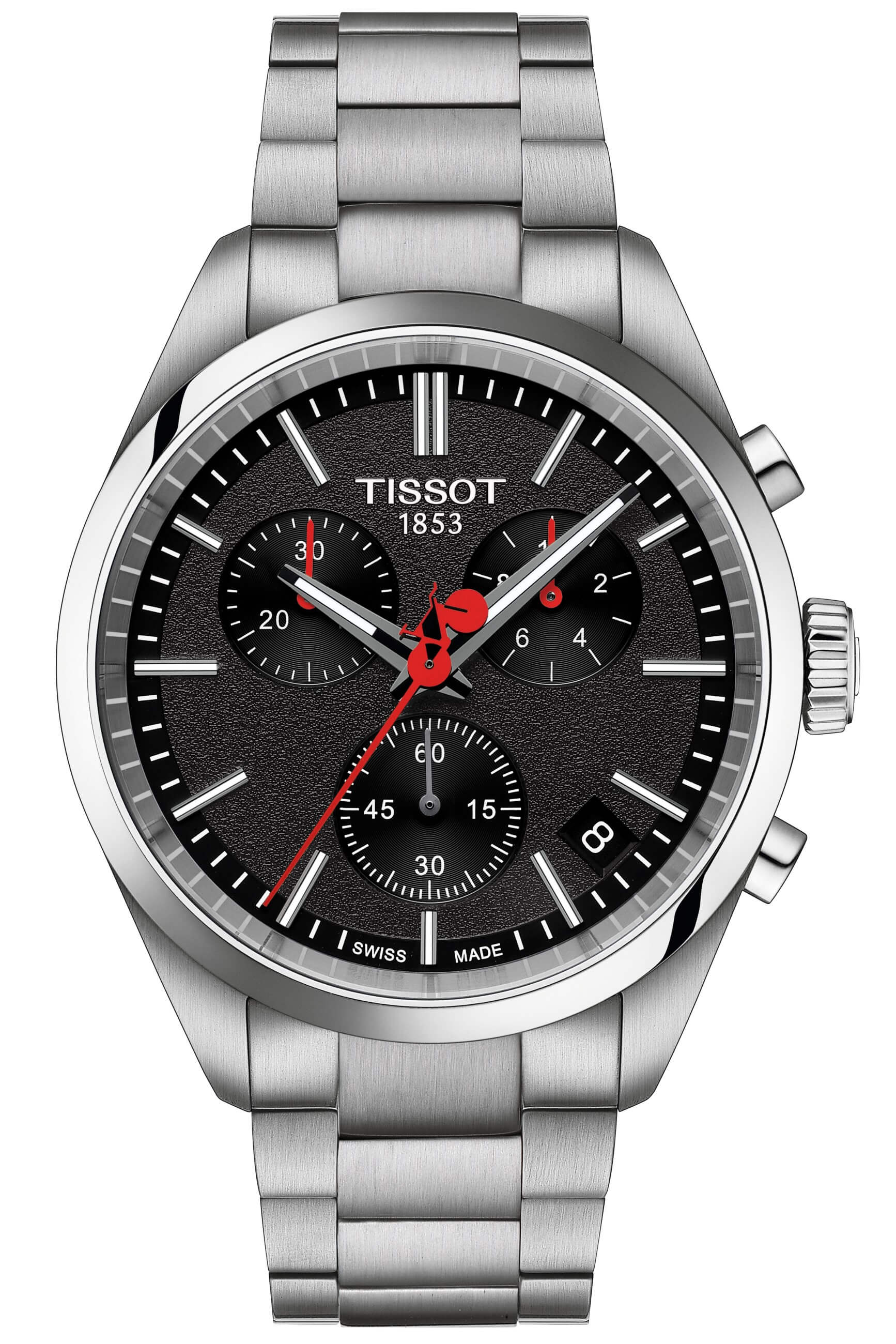 TISSOT -PR 100 Vuelta men's watch silver black quartz sapphire crystal 40mm- T150.417.11.051.01