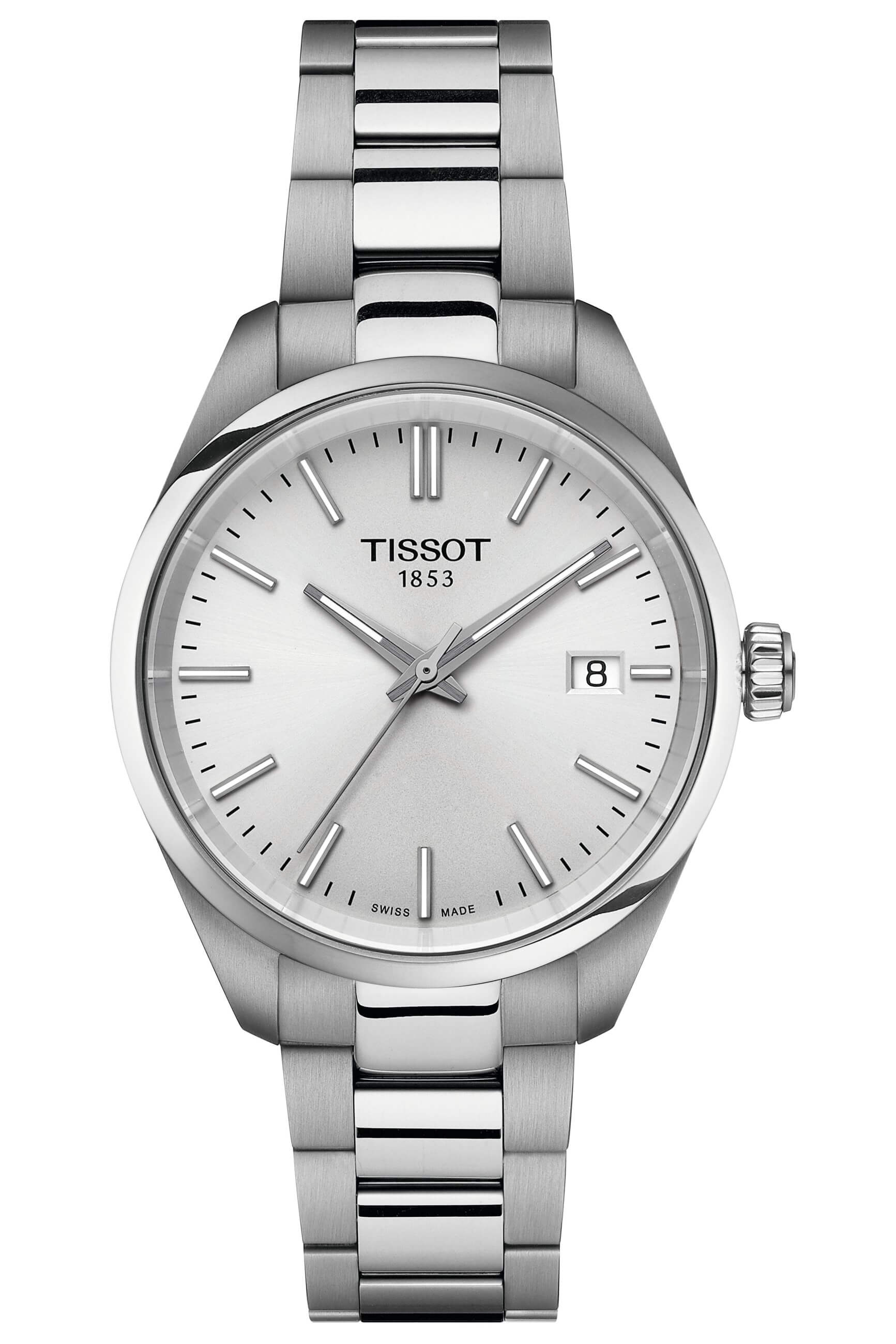 TISSOT -PR 100  Damenuhr Silber Quarz Datum Saphirglas 34mm- T150.210.11.031.00