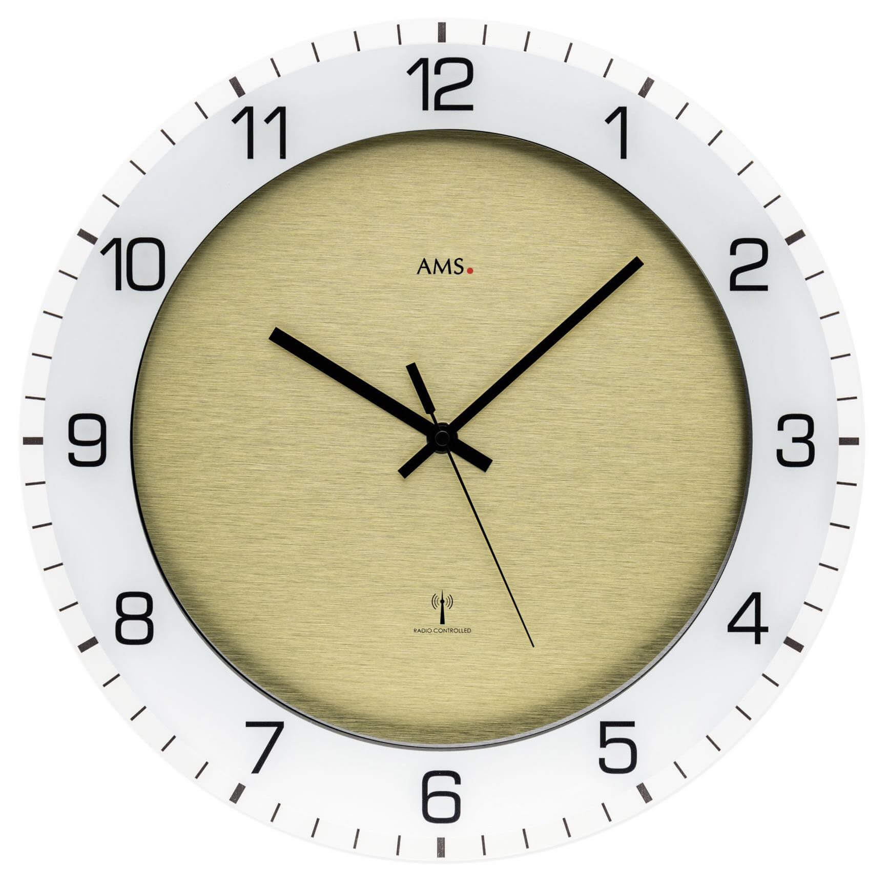 AMS -Wall clock brass radio controlled movement 38cm- 5593