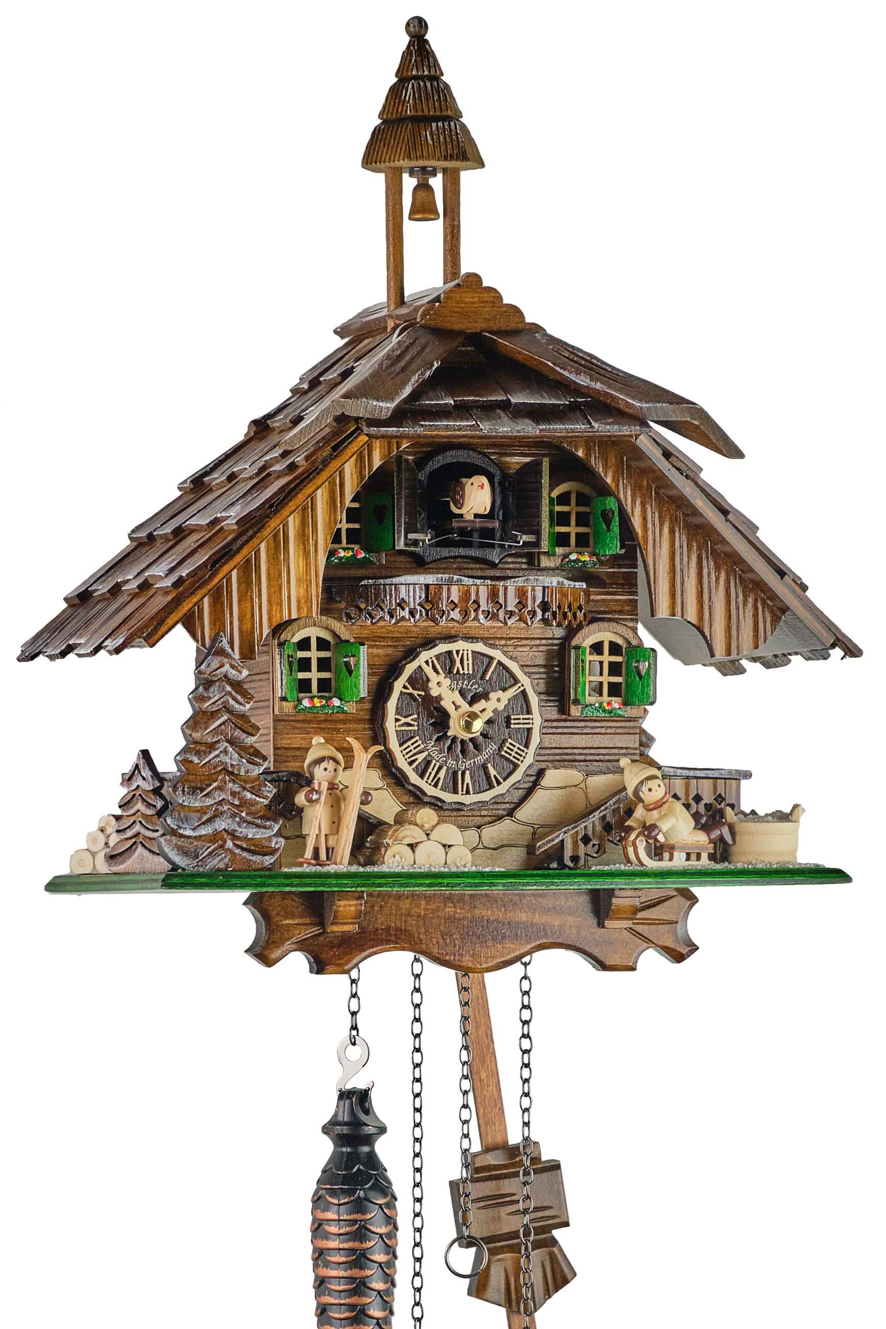 Engstler -Cuckoo Clock Erzgebirge Quartz Movement with Music 33cm- 44424 QM