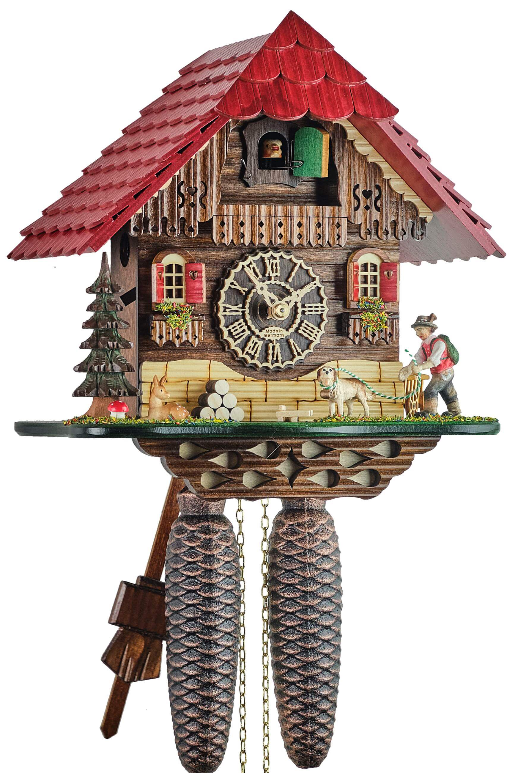 Trenkle -Cuckoo Clock Black Forest House Wanderer 8-Day Movement 27cm- 8519