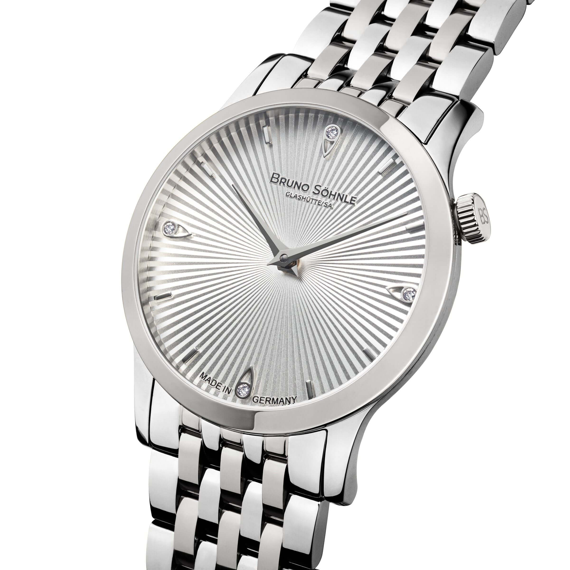 Bruno Söhnle -Bologna IV ladies' watch silver quartz sapphire crystal 29mm- 17-13231-240