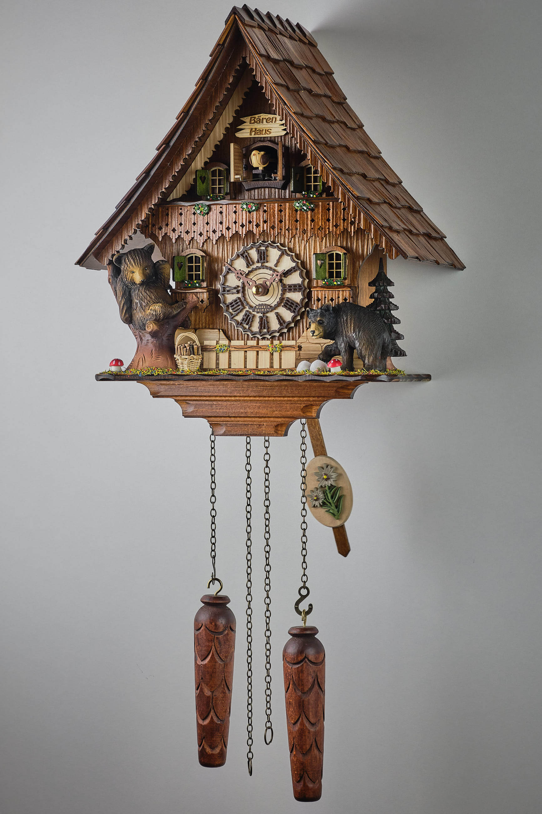 Trenkle -Cuckoo Clock Quartz Movement Bear House 24cm- 4304 QM HZZG