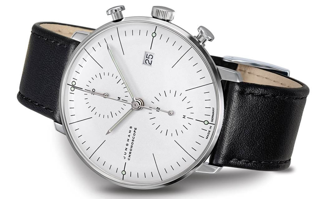 Junghans -max bill Chronoscope men's watch black automatic sapphire crystal 40mm- 027/4600.02