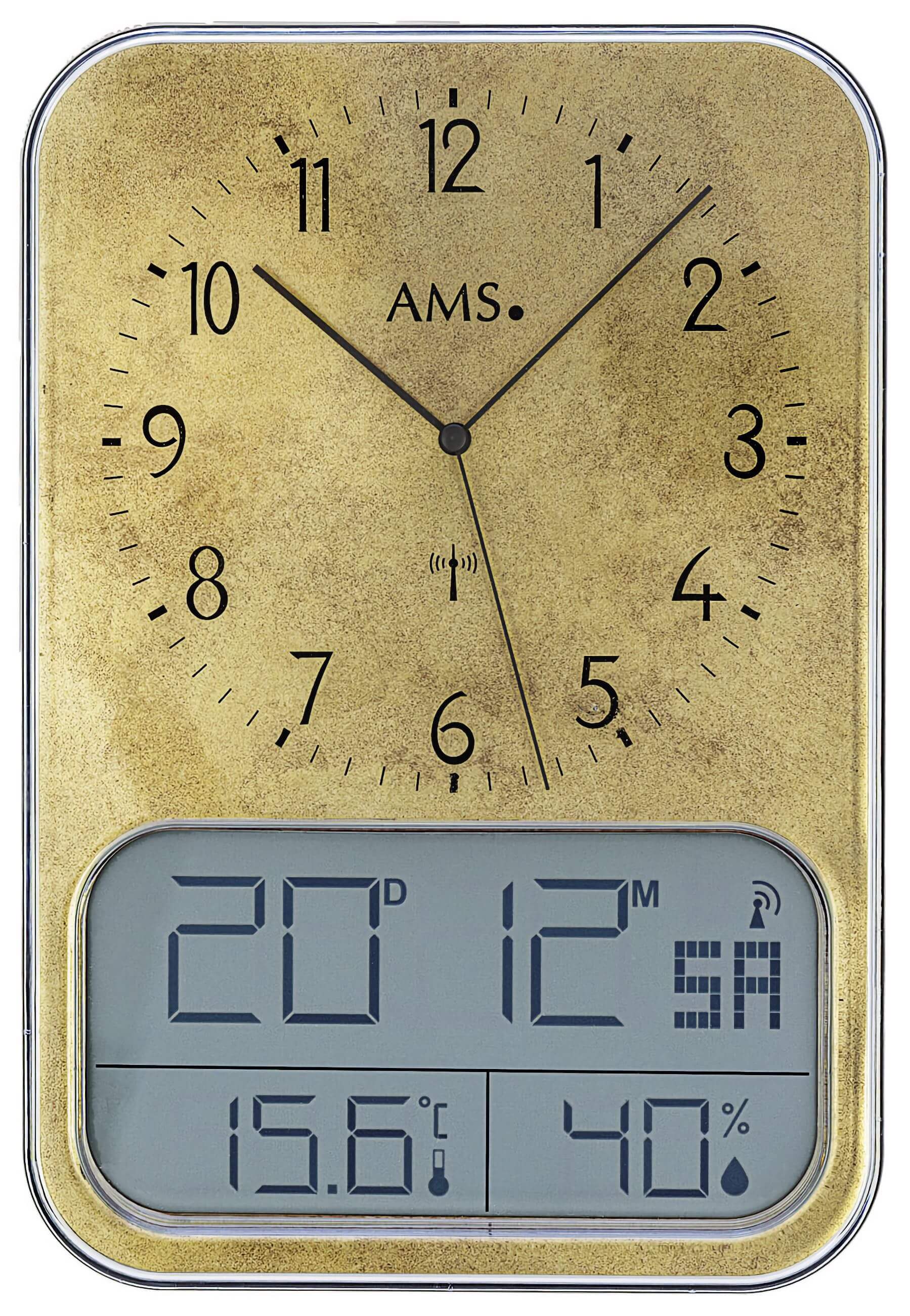 AMS -AMS Funk Wanduhr Digital Anzeige 37cm- 5891M