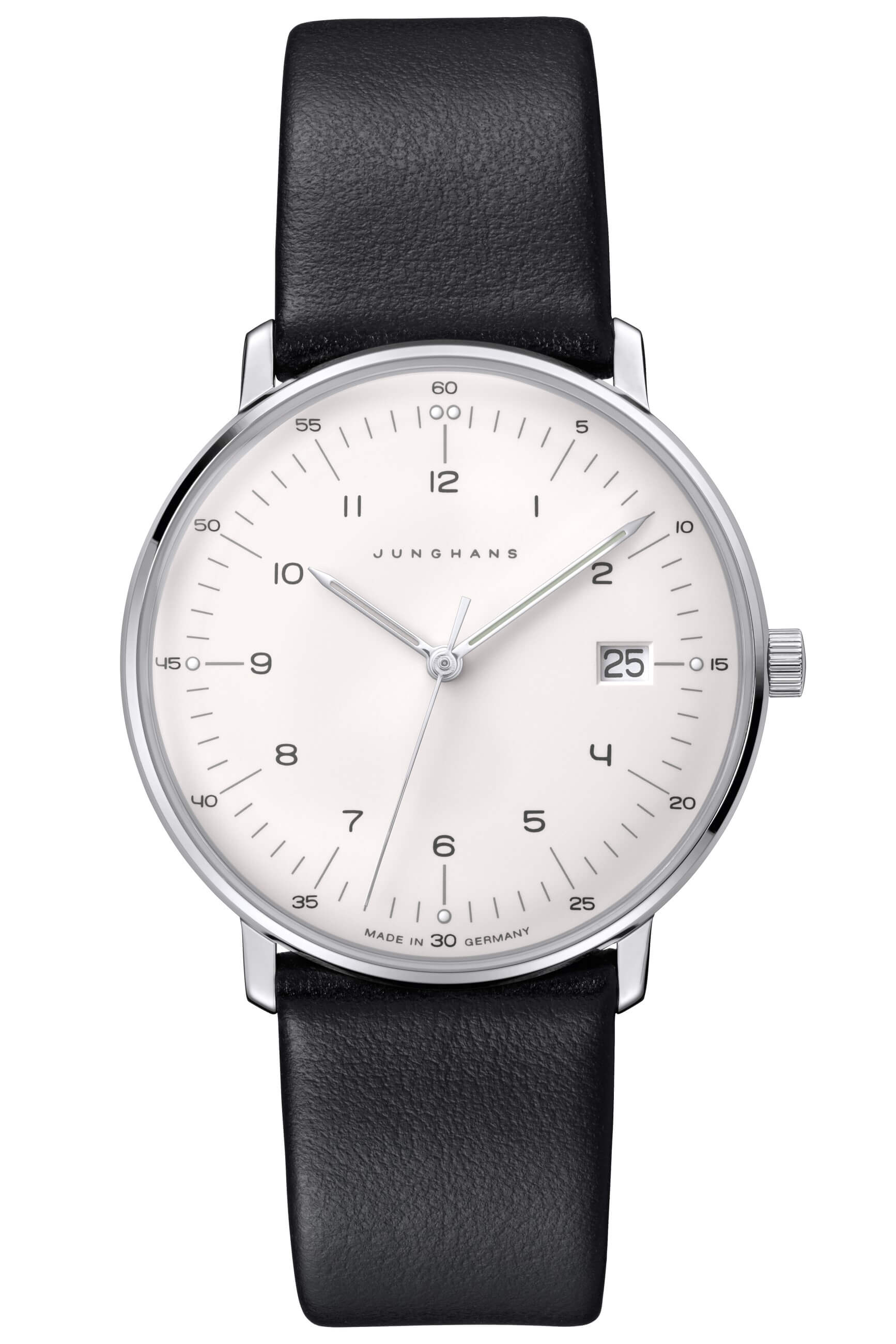 Junghans -max bill ladies' watch black white quartz sapphire crystal 33mm- 047/4450.02