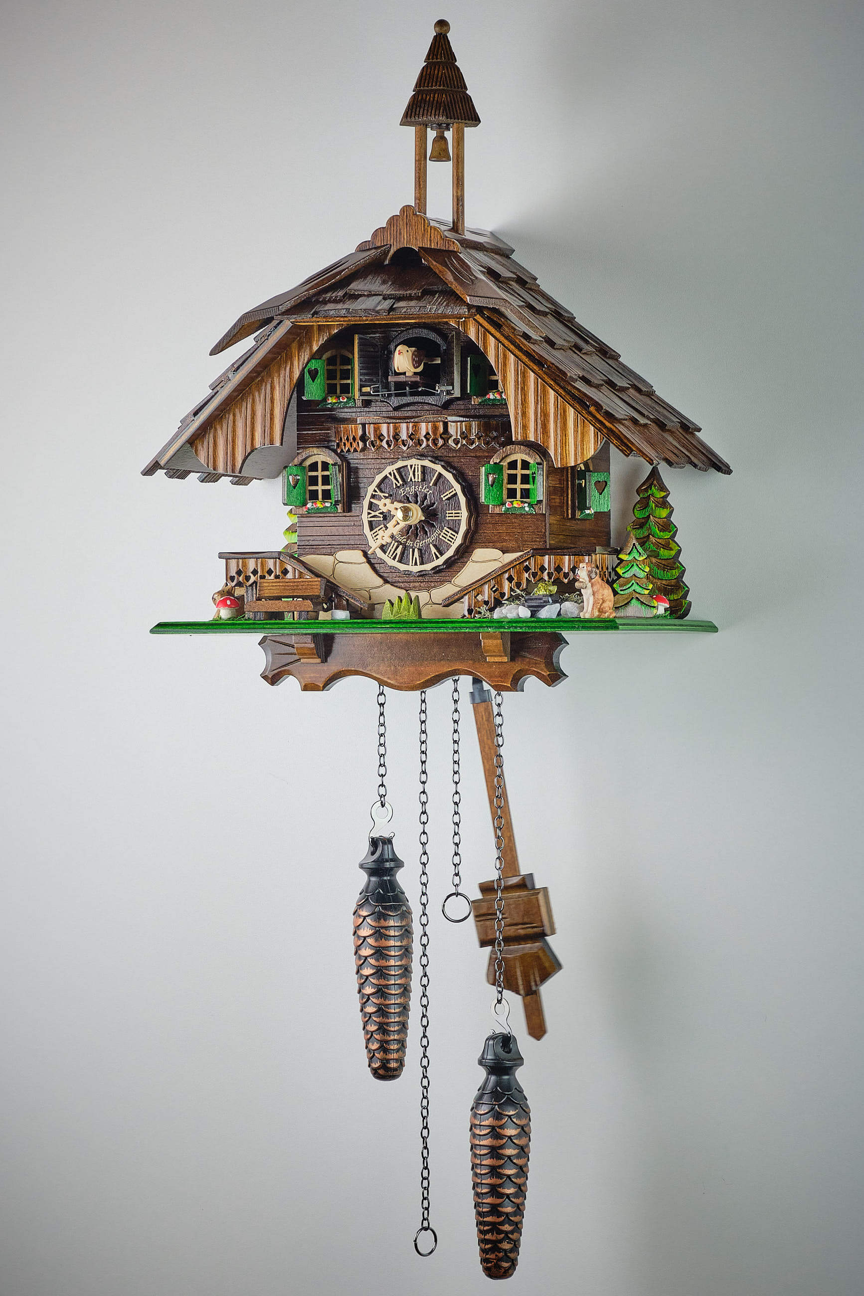 Engstler -cuckoo clock with illumination house quartz movement 34cm- 444/50 QM