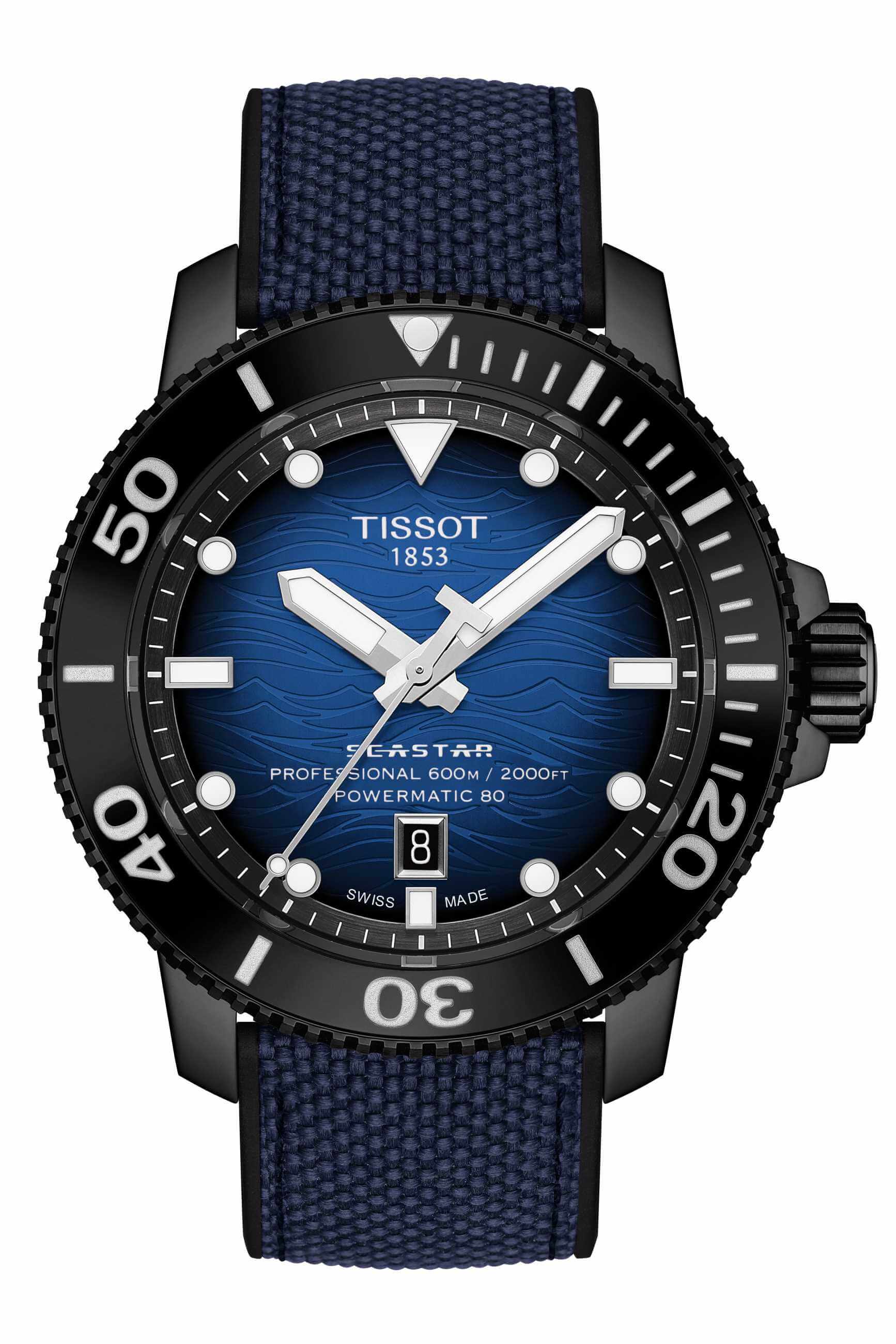 TISSOT -Seastar 2000 Professional Powermatic 80 Herrenuhr Blau Automatik 46mm- T120.607.37.041.00