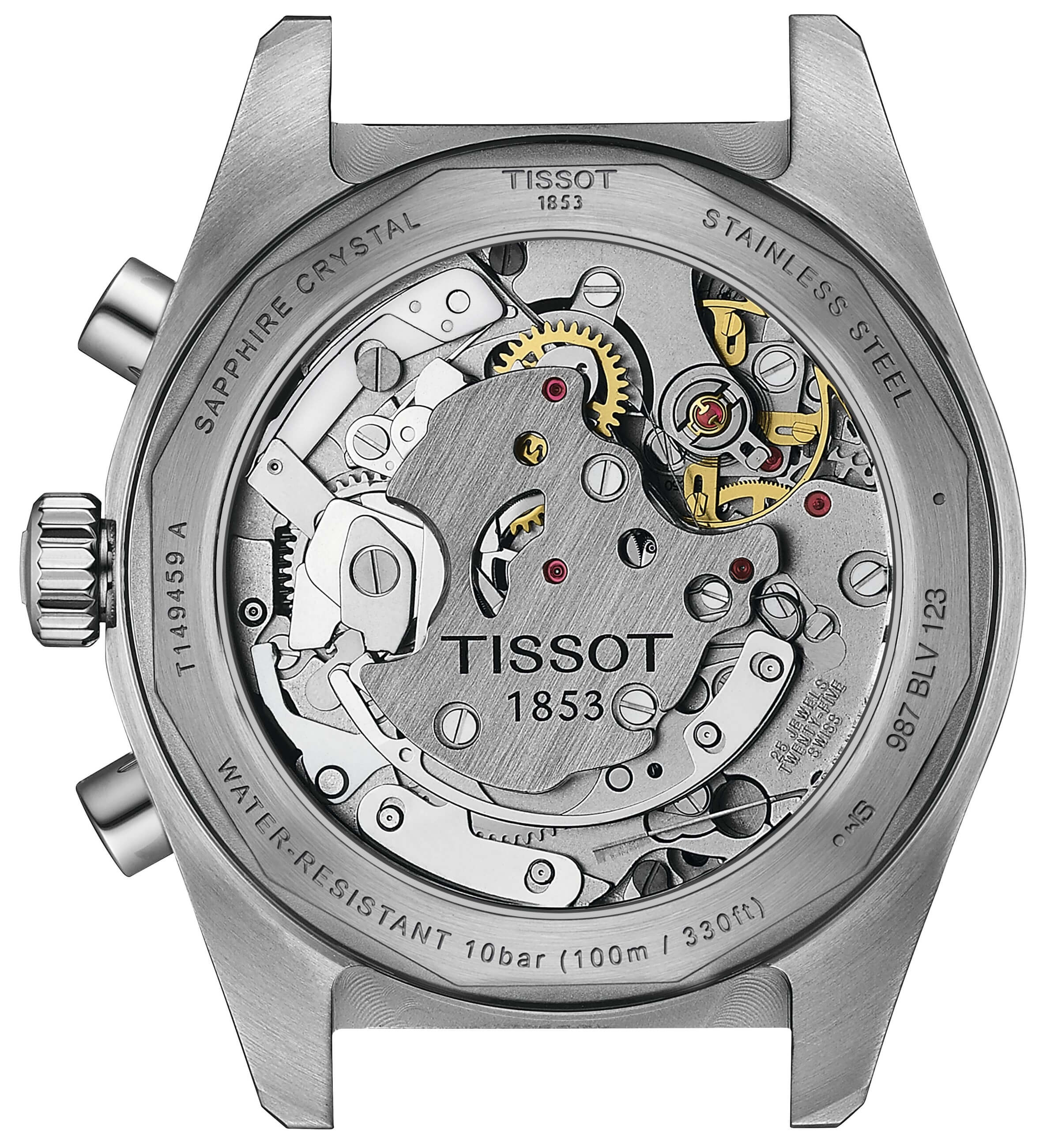 TISSOT -PR516 Mechanical Chronograph Herrenuhr Silber Schwarz Mechanisch Saphirglas 41mm- T149.459.21.051.00