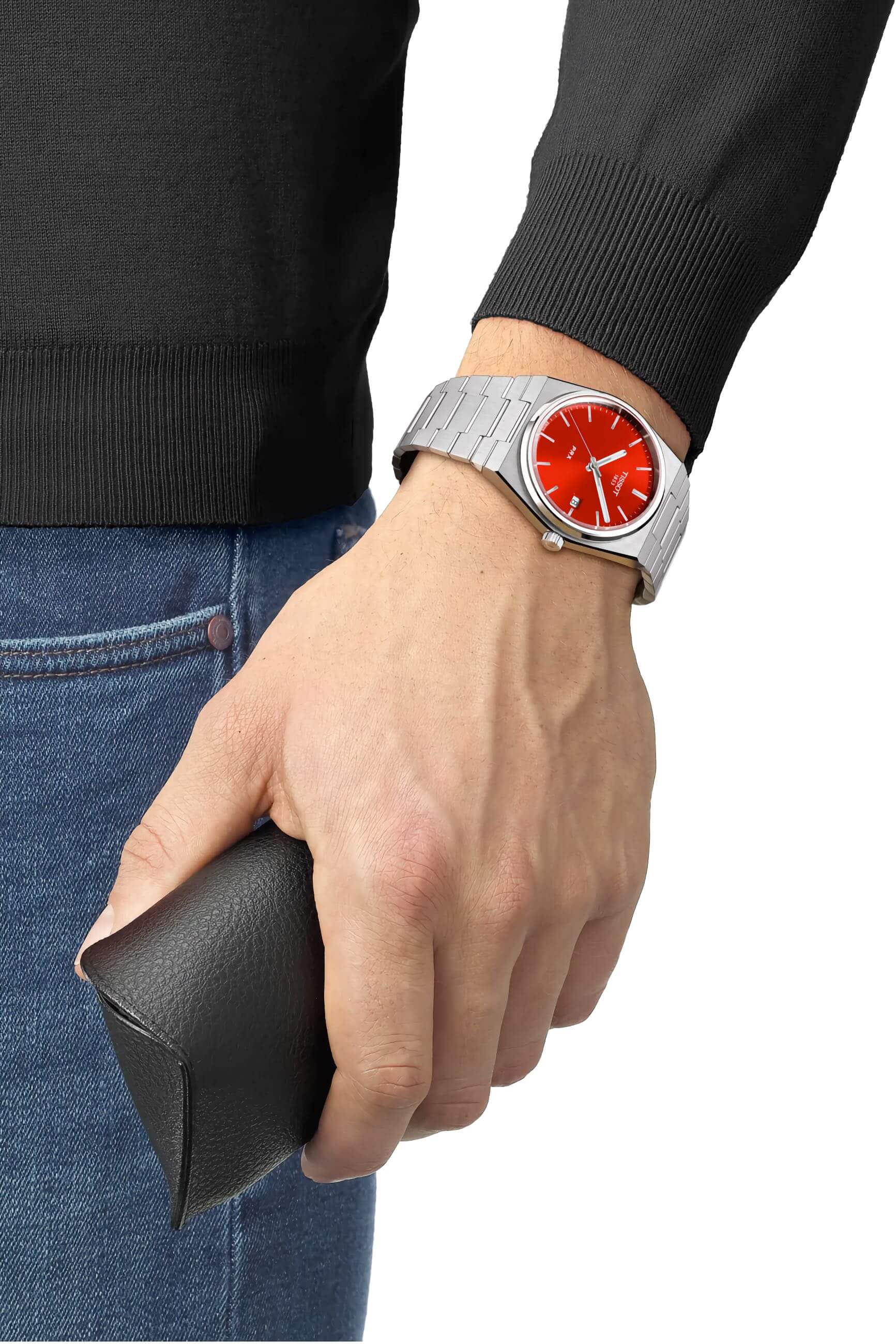 TISSOT -Tissot PRX Quartz Silber Rot Saphirglas 40mm- T137.410.11.421.00