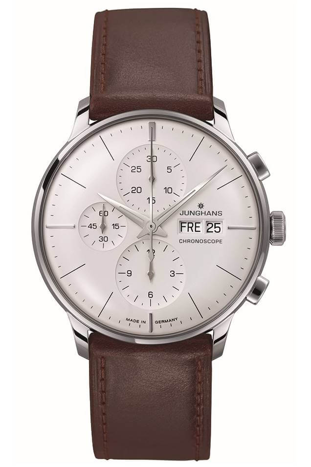 Junghans -Meister Chronoscope Braun men's watch automatic sapphire crystal 41mm- 027/4120.02