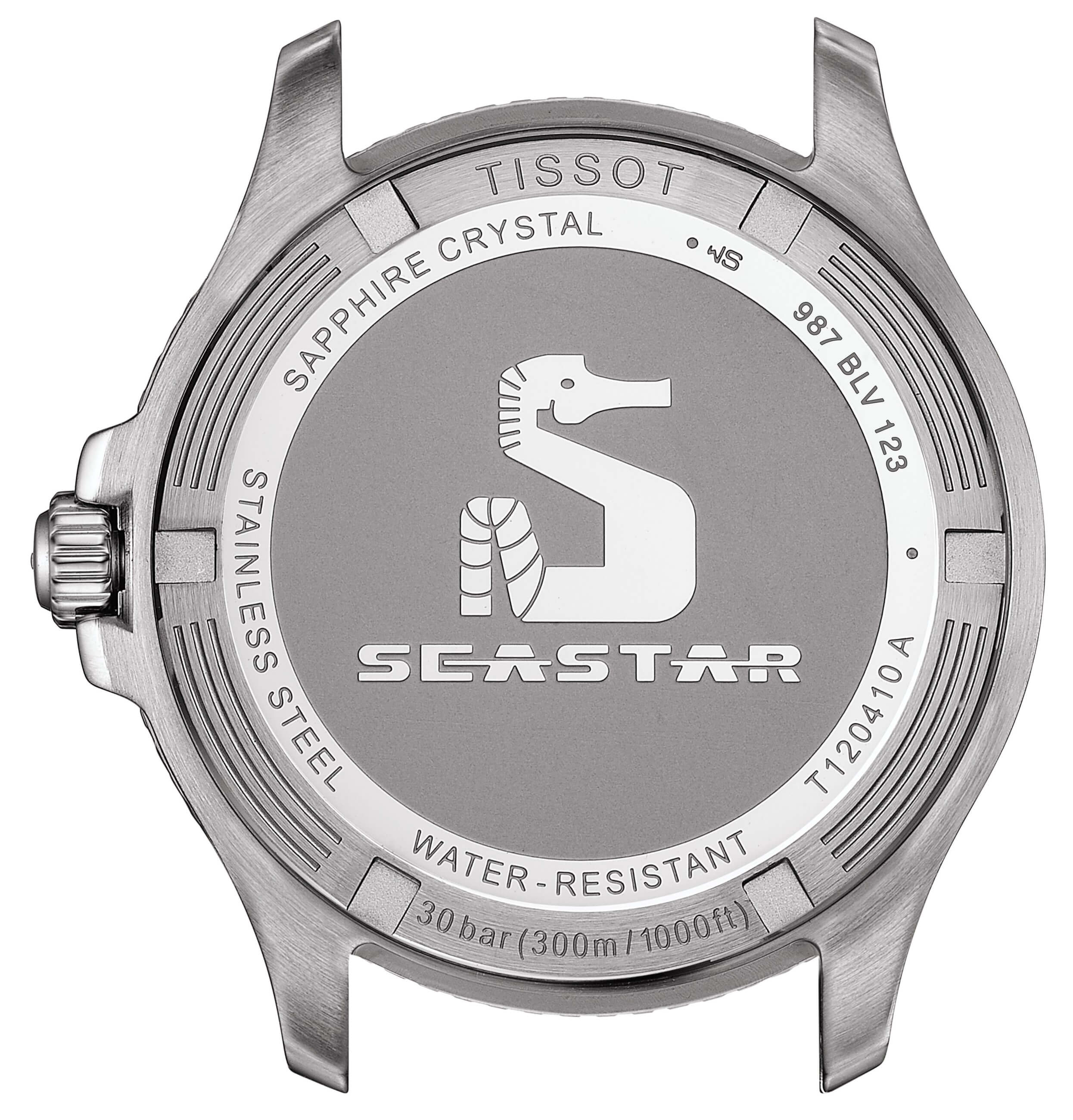 TISSOT -Seastar 1000 men's and ladies' watch silver blue quartz sapphire crystal 40mm- T120.410.11.041.00
