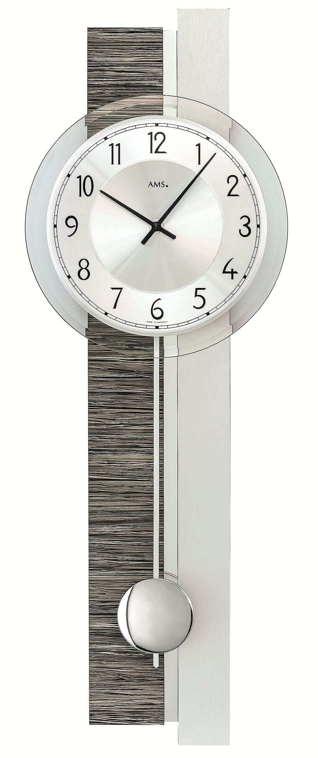 AMS -Pendeluhr Holzdekor 67cm- 7439