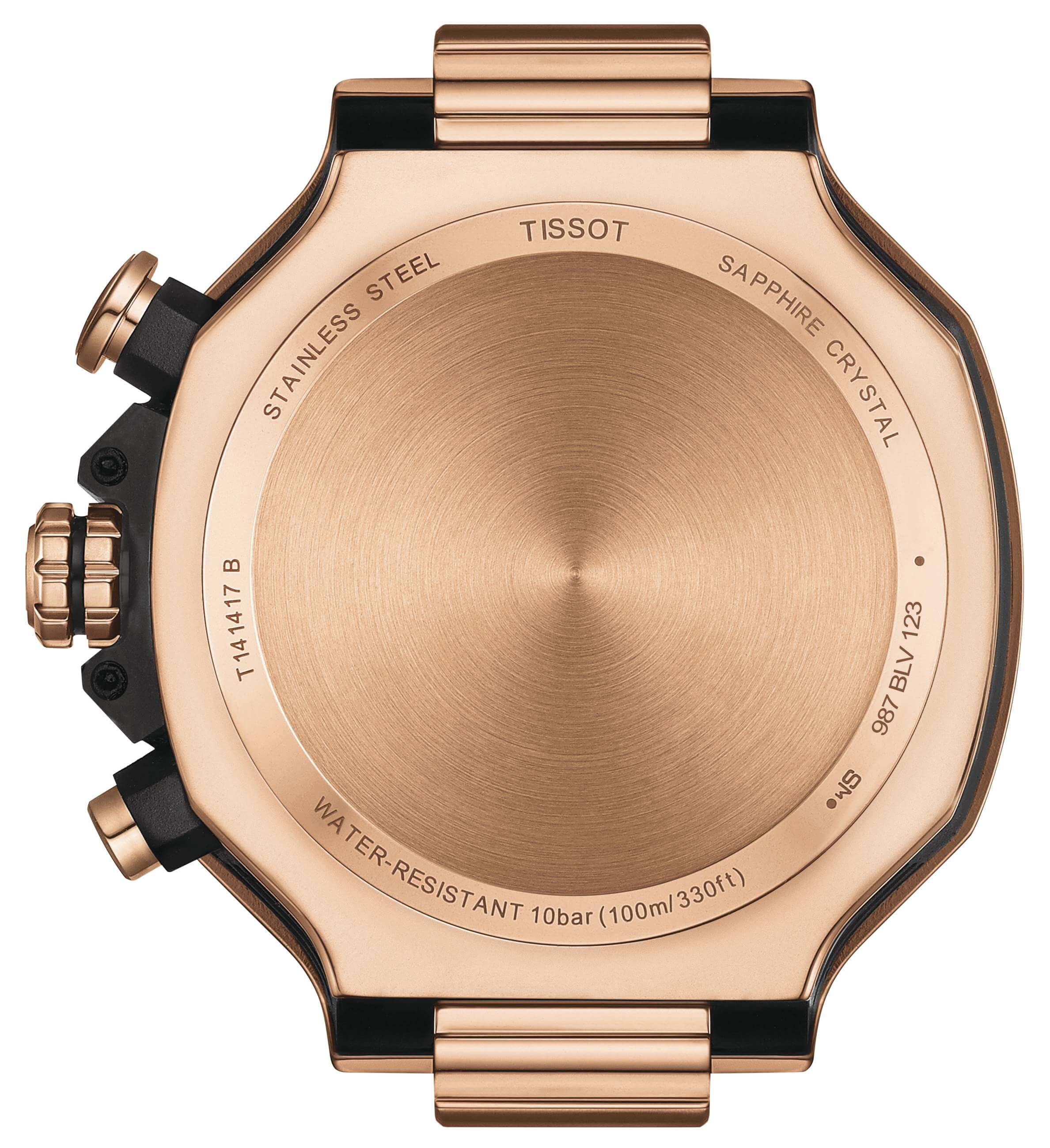 TISSOT -T-Race Chronograph Men's Watch Black Rose Gold Chronograph Quartz Sapphire Crystal 45mm- T141.417.37.051.00