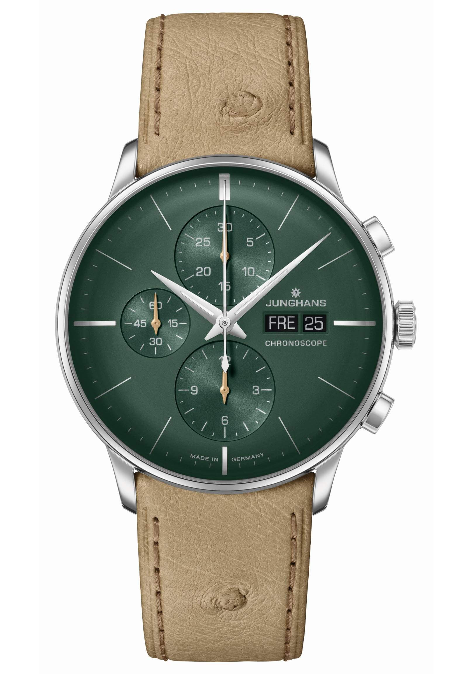 Junghans -Meister Chronoscope Men's Watch Brown Green Automatic Sapphire Crystal 41mm- 027/4222.02