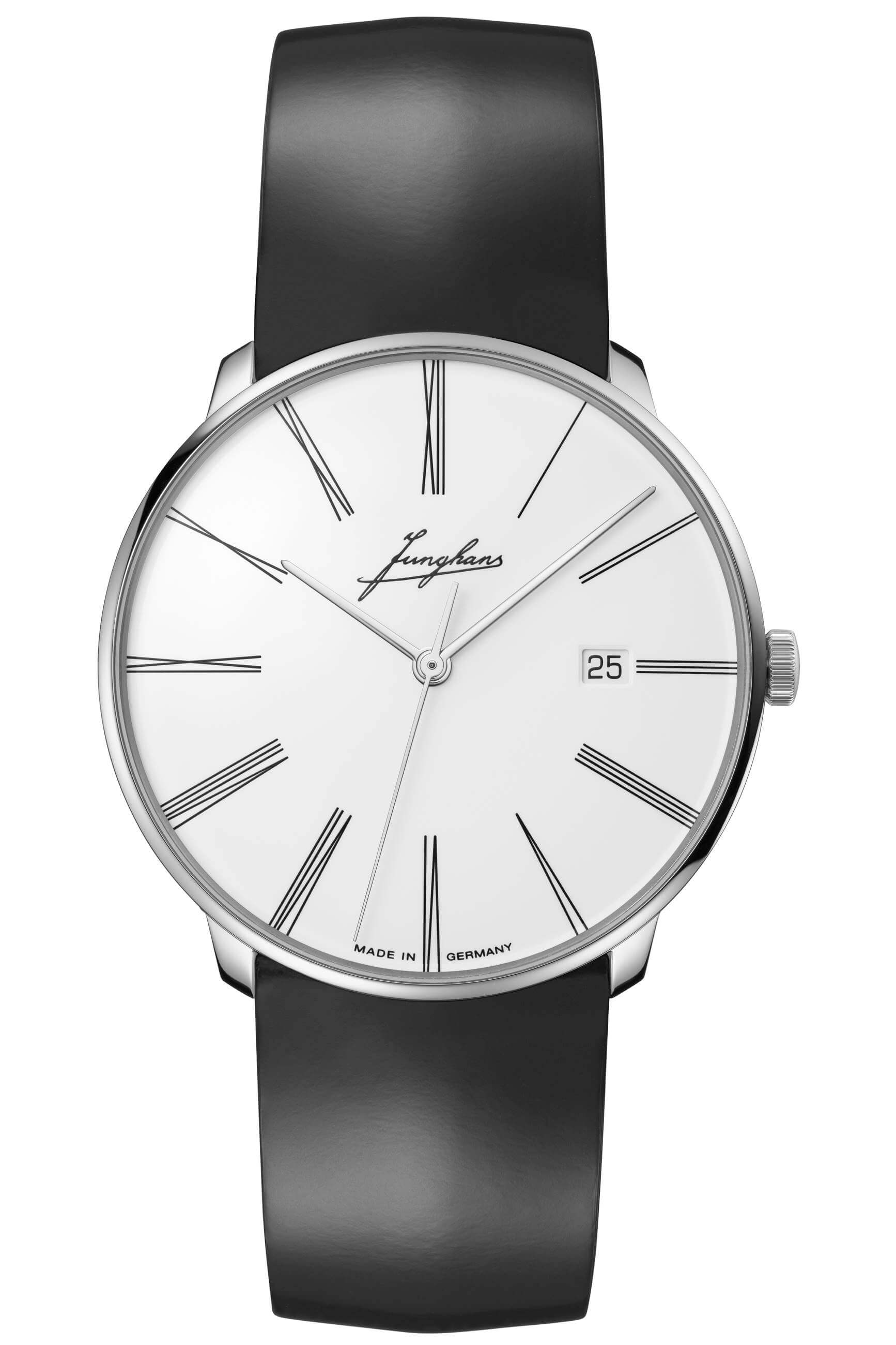 Junghans -Meister fein Automatic Edition Erhard Men's Watch Black White Gold Sapphire Crystal 40mm- 027/9300.00