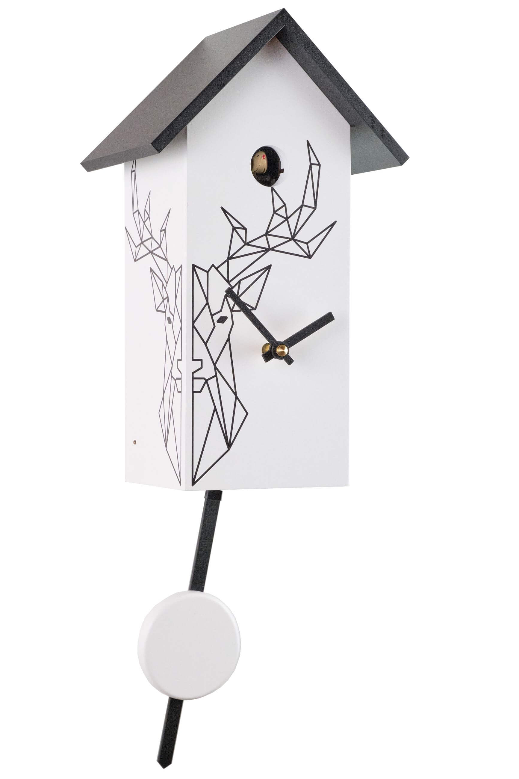 Engstler -Cuckoo clock modern white deer real wood quartz movement 29cm- 360/32 Q