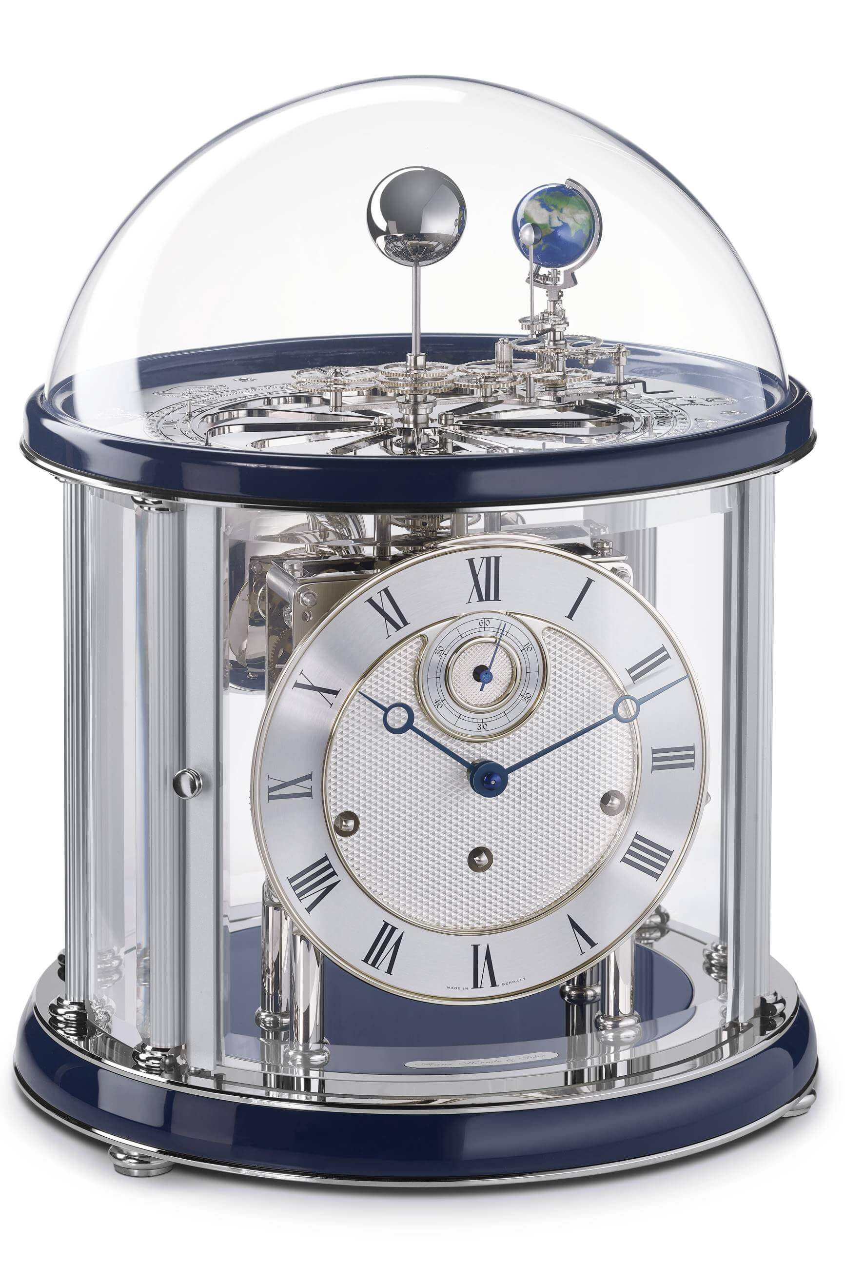 Hermle -Tellurium Chrom Blau 8-Tage Laufwerk 35cm- 22823-V30352