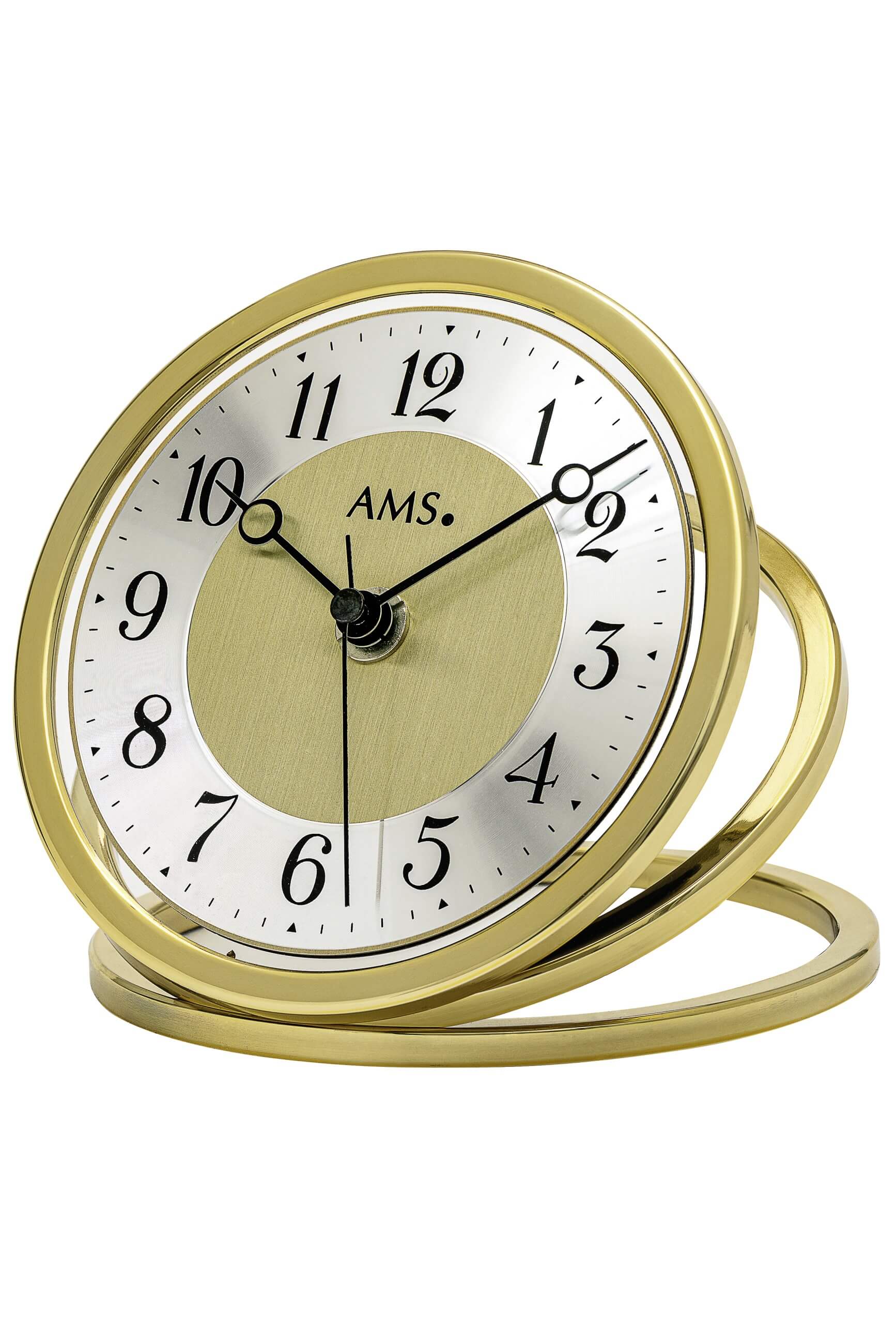 AMS -table clock gold radio controlled movement 14cm- 5179