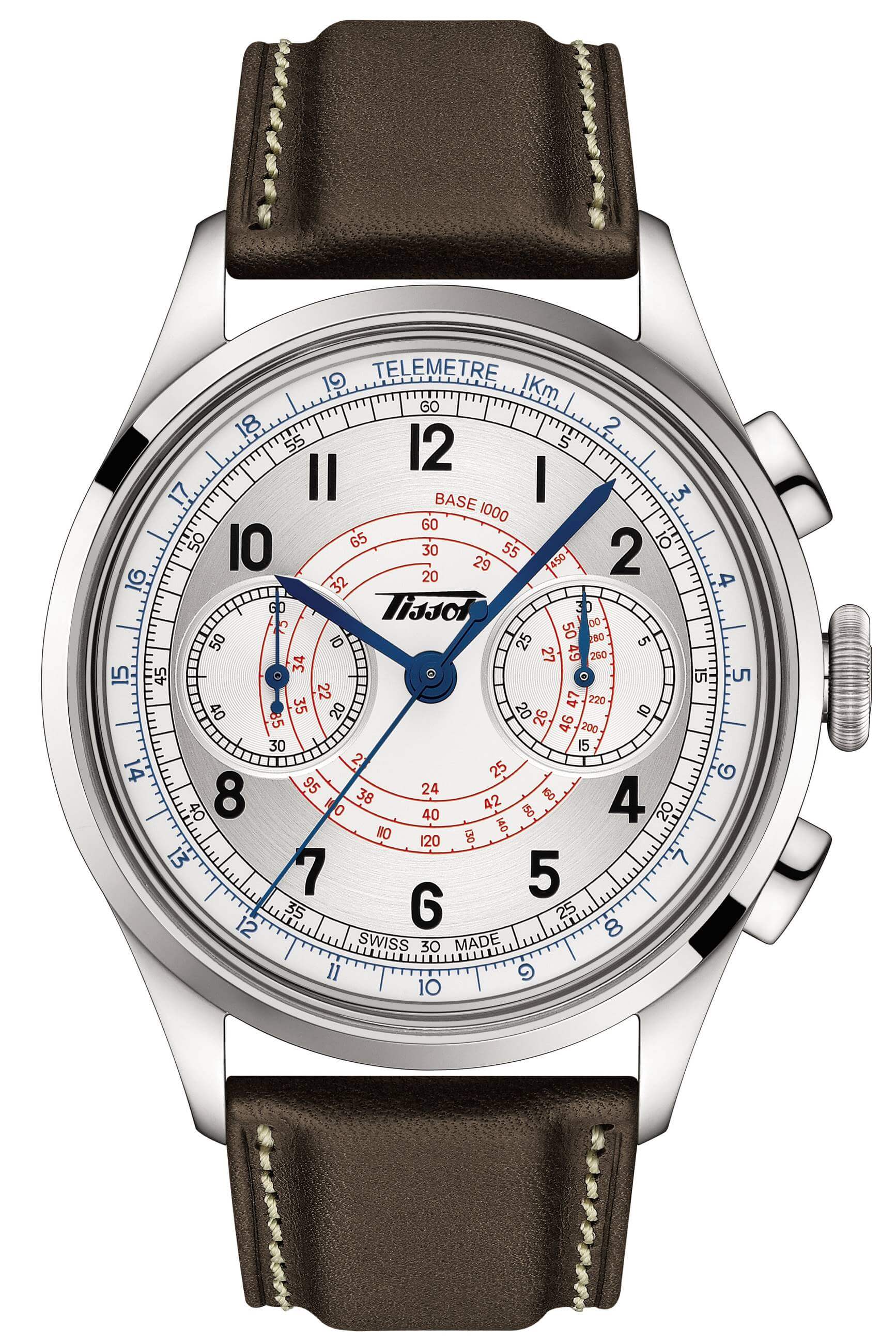 TISSOT -Telemeter 1938 men's watch brown silver automatic sapphire crystal 42mm- T142.462.16.032.00
