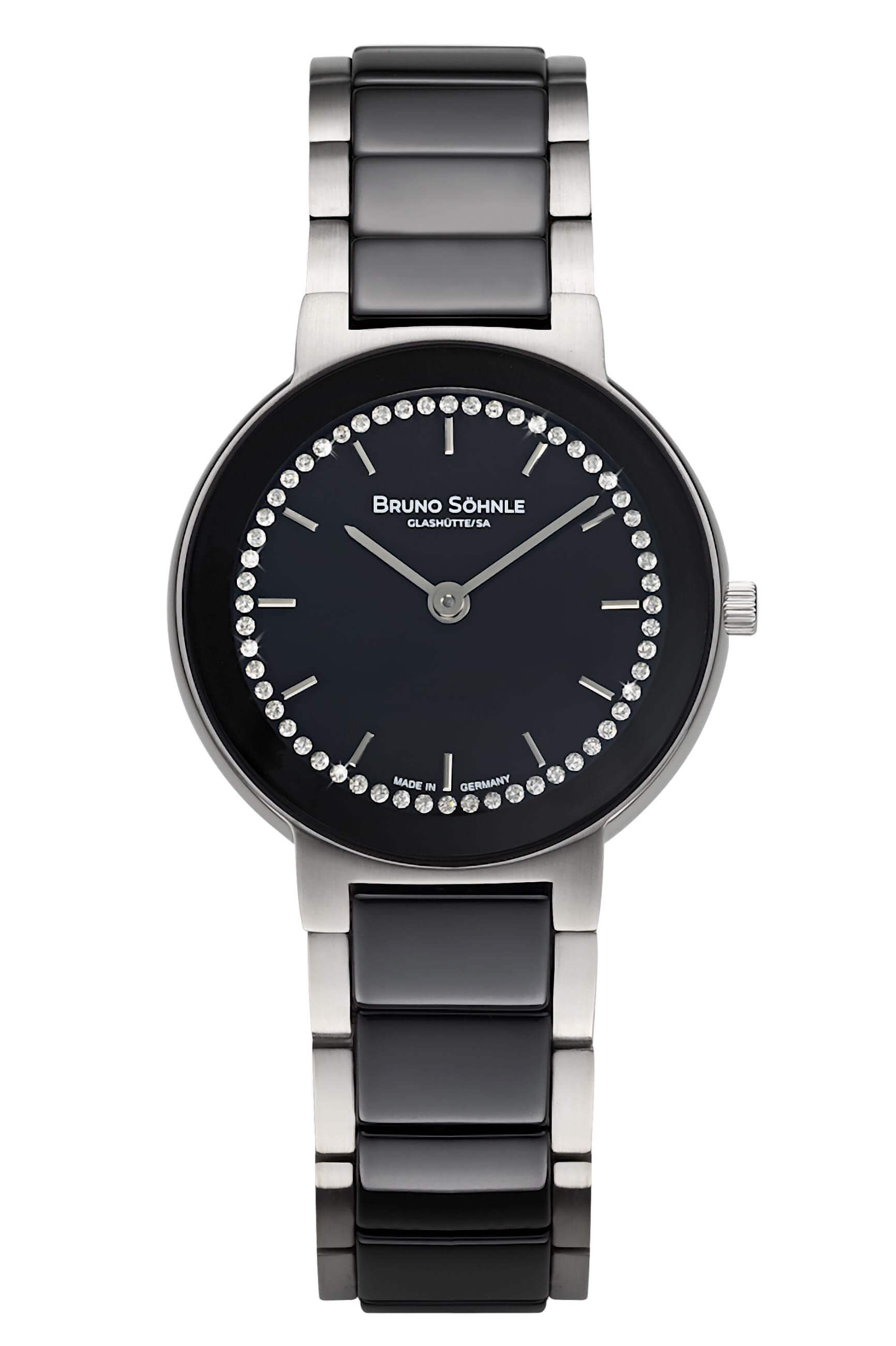 Bruno Söhnle -Algebra Damenuhr Schwarz Saphirglas Quarz 30mm- 17-73102-750