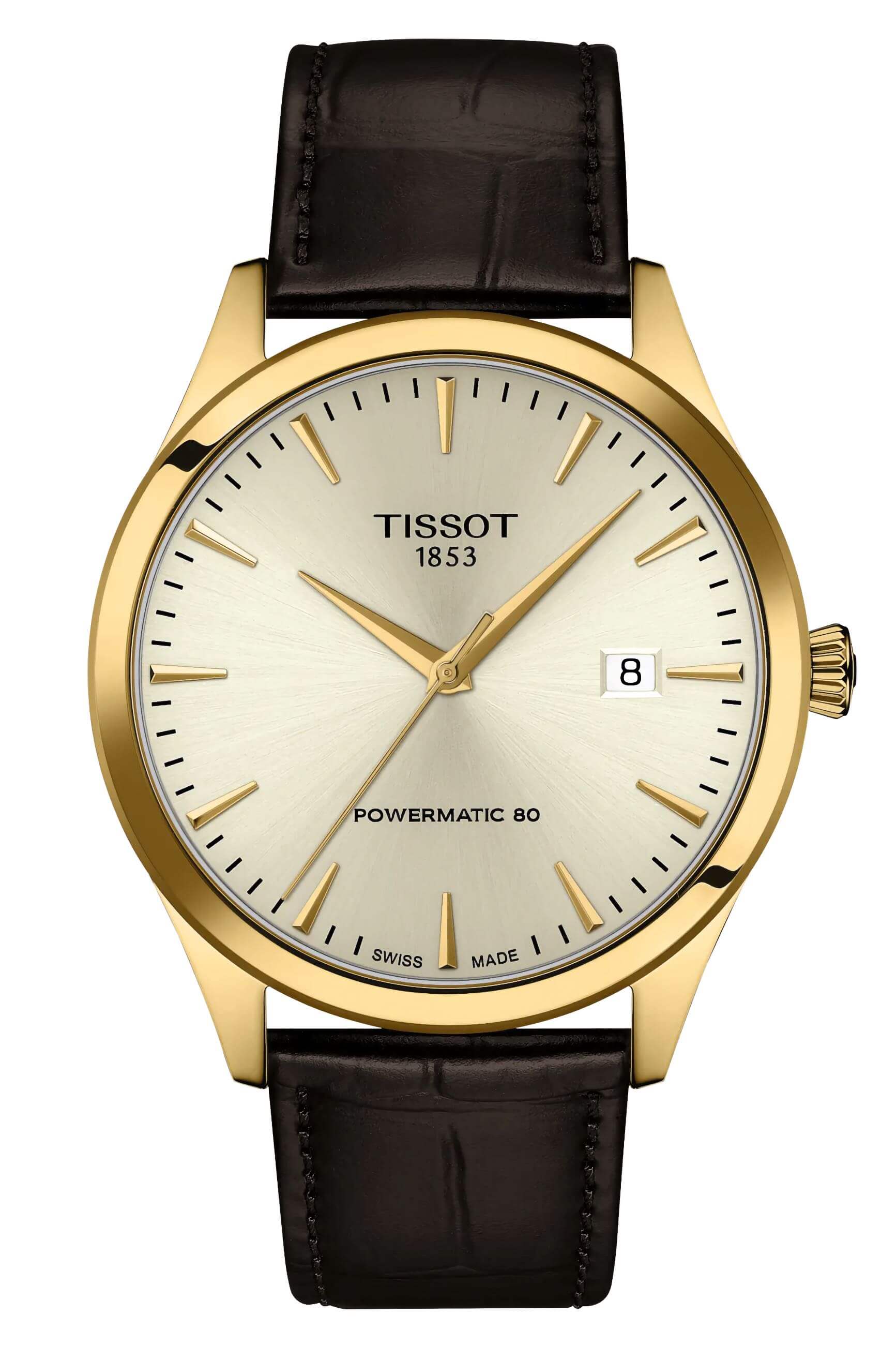 TISSOT -Classic Dream Herrenuhr Braun Elfenbein Datum Saphirglas Automatik 40mm- T158.407.36.261.00